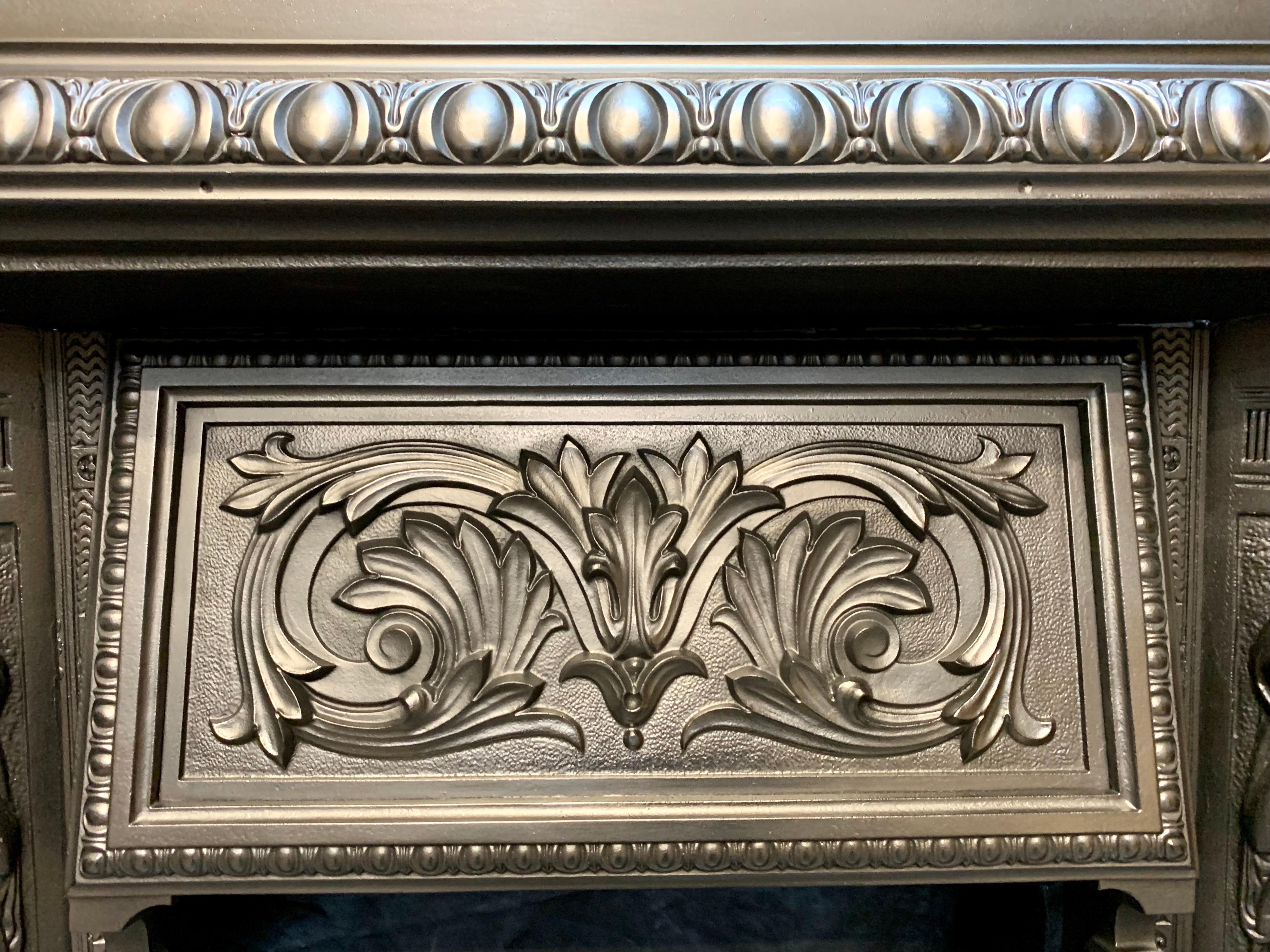 Large 19th Century Scottish Cast Iron Carron of Falkirk fireplace insert For Sale 6