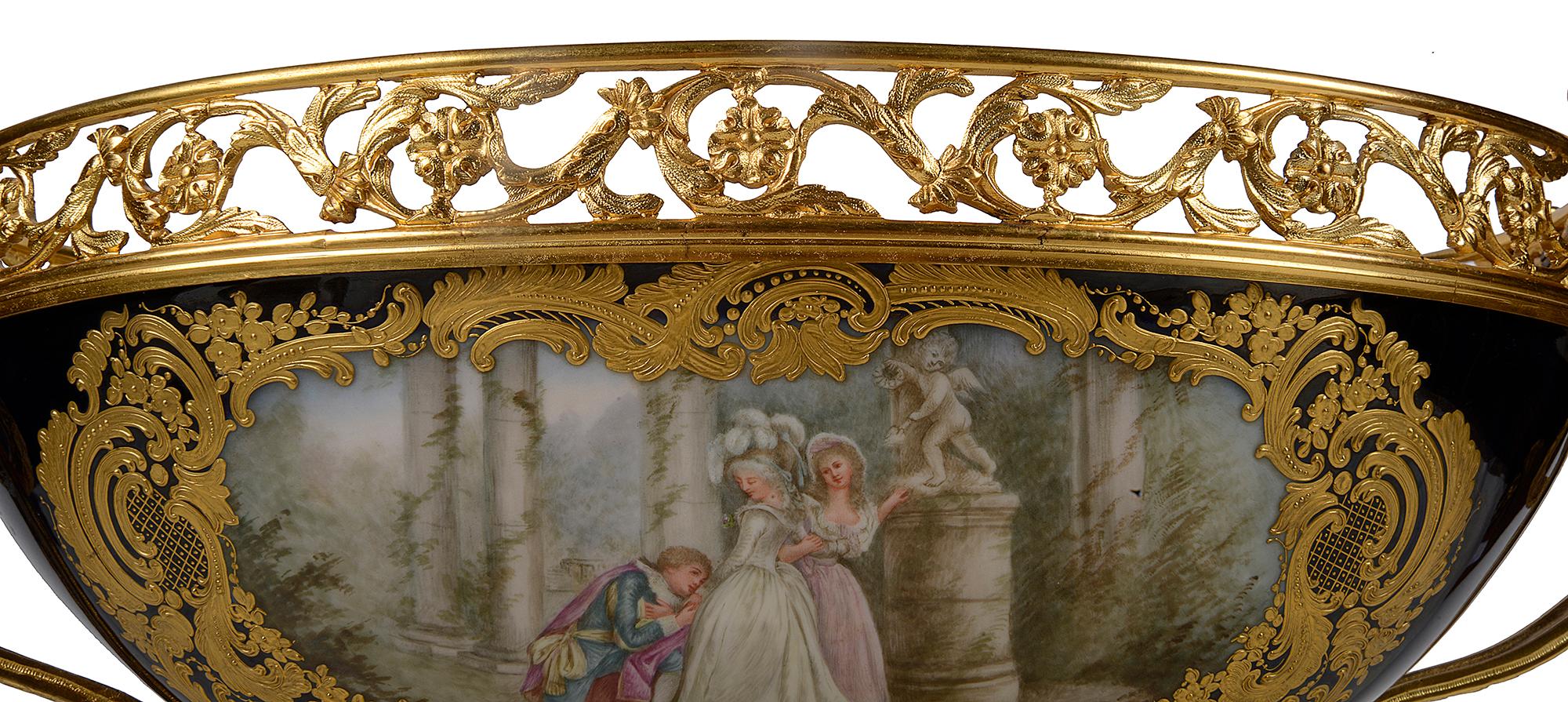Gilt Large 19th Century Sevres Style Comport For Sale