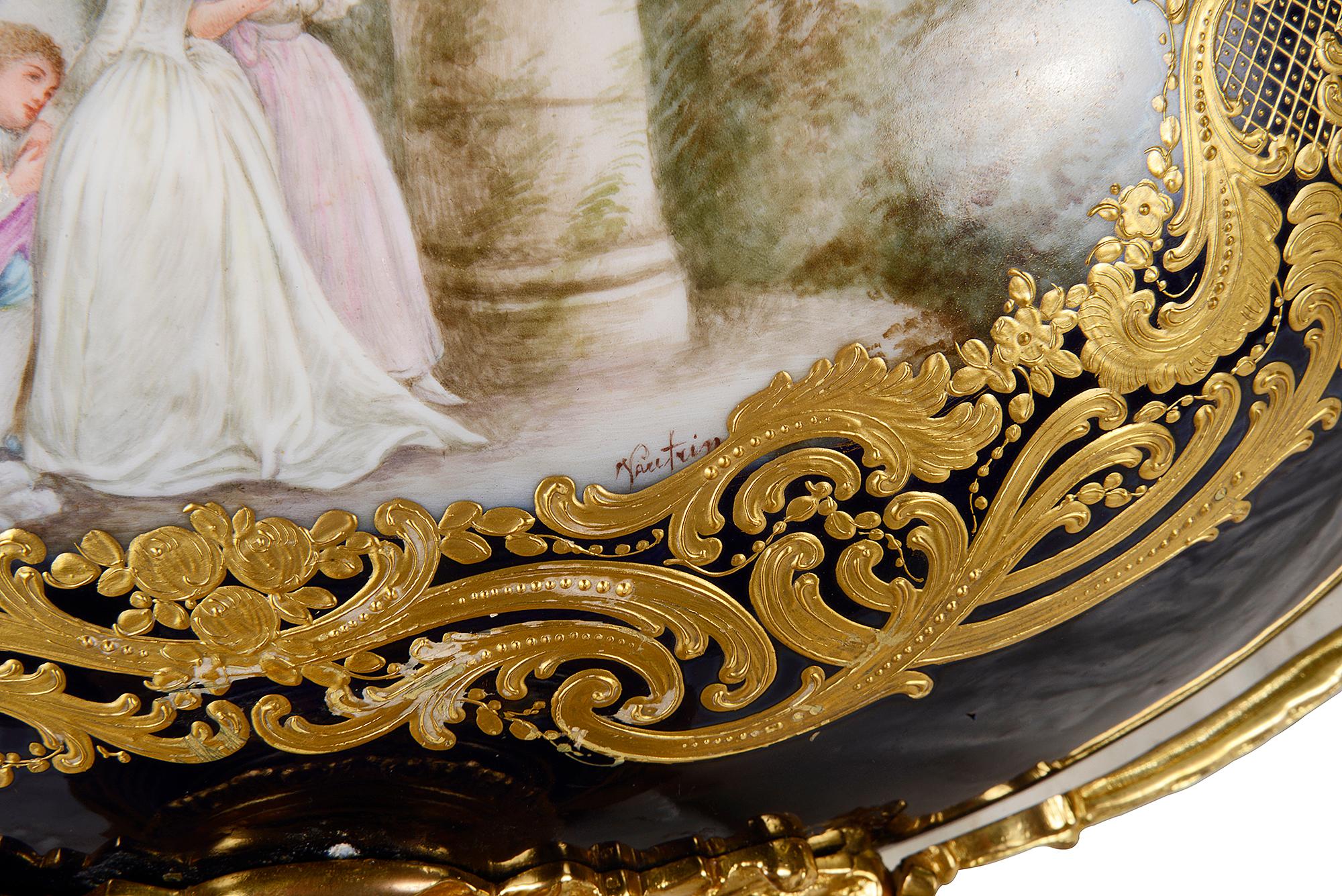 Porcelain Large 19th Century Sevres Style Comport