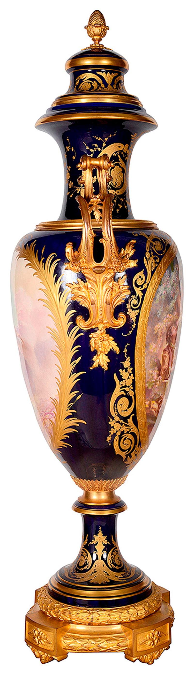 Gran jarrón estilo Sevres del siglo XIX en venta 5