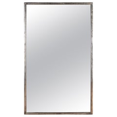 Antique Large 19th Century Silver Bistro Mirror