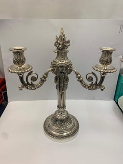 Large 19th Century Silver Plated Bronze Candelabra