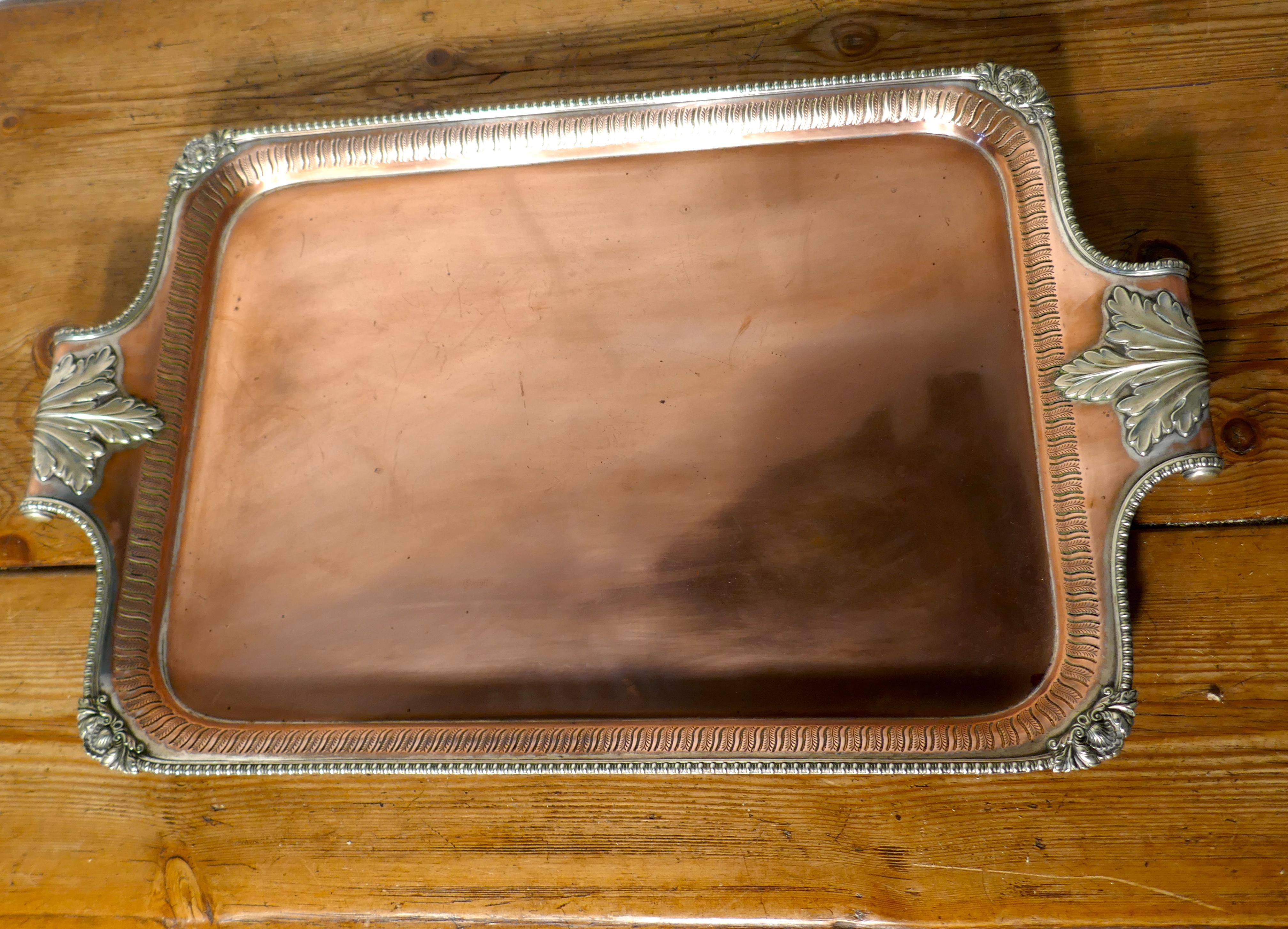 Large 19th Century Silver Plated Tray with Pierced Gallery 2