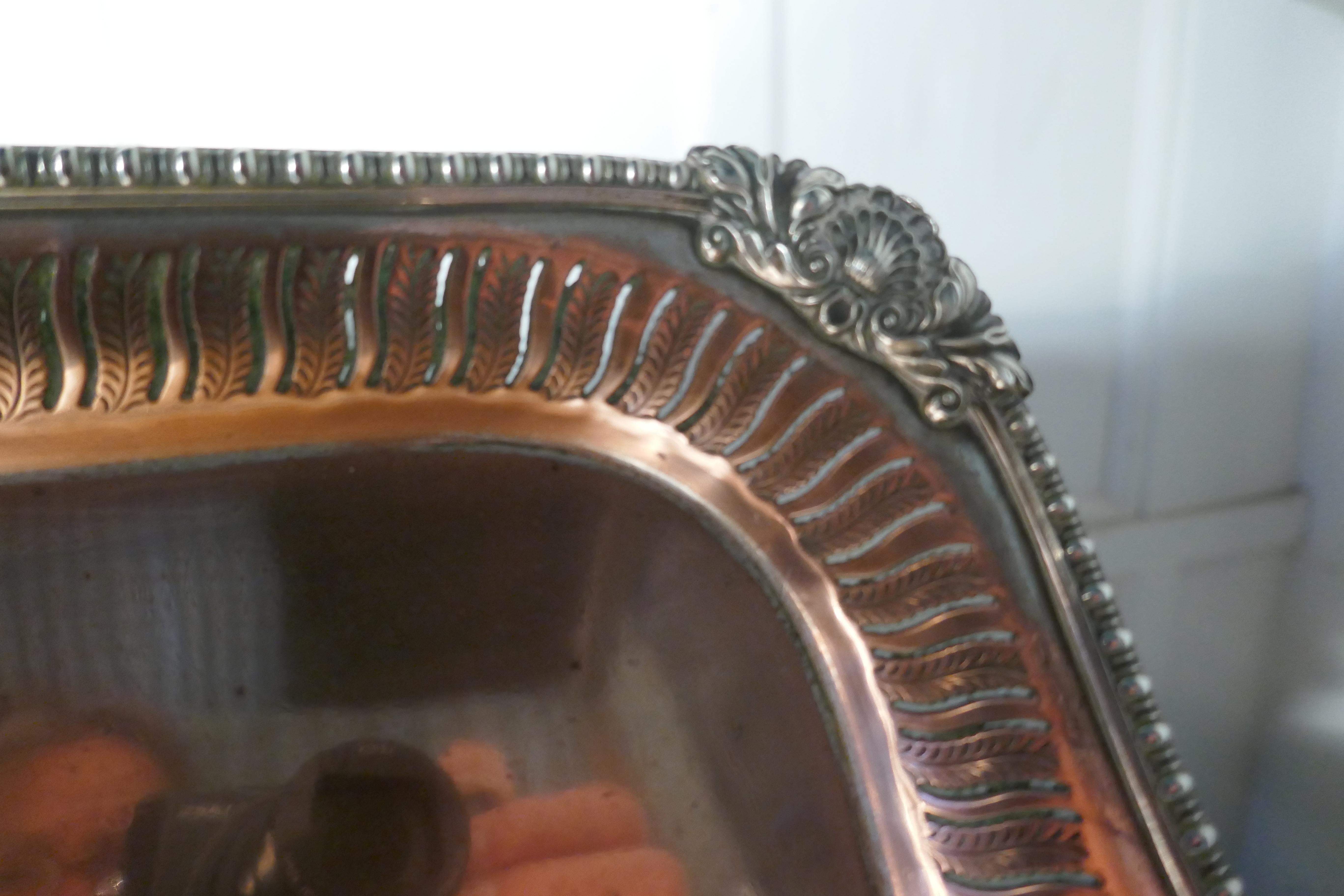 Large 19th Century Silver Plated Tray with Pierced Gallery 3