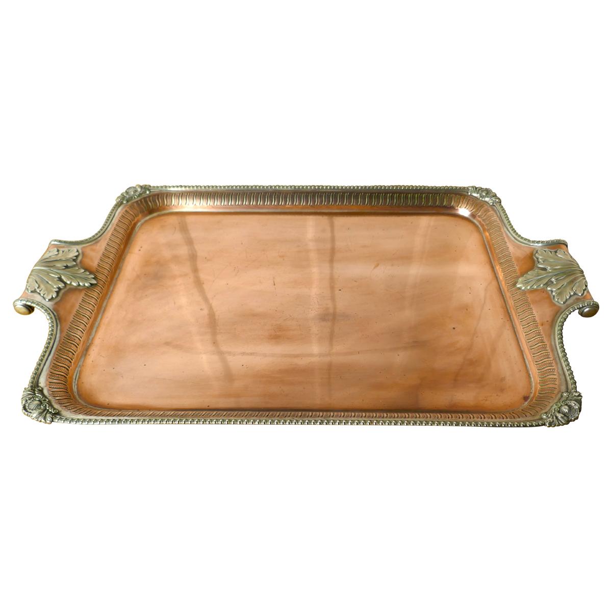 Large 19th Century Silver Plated Tray with Pierced Gallery