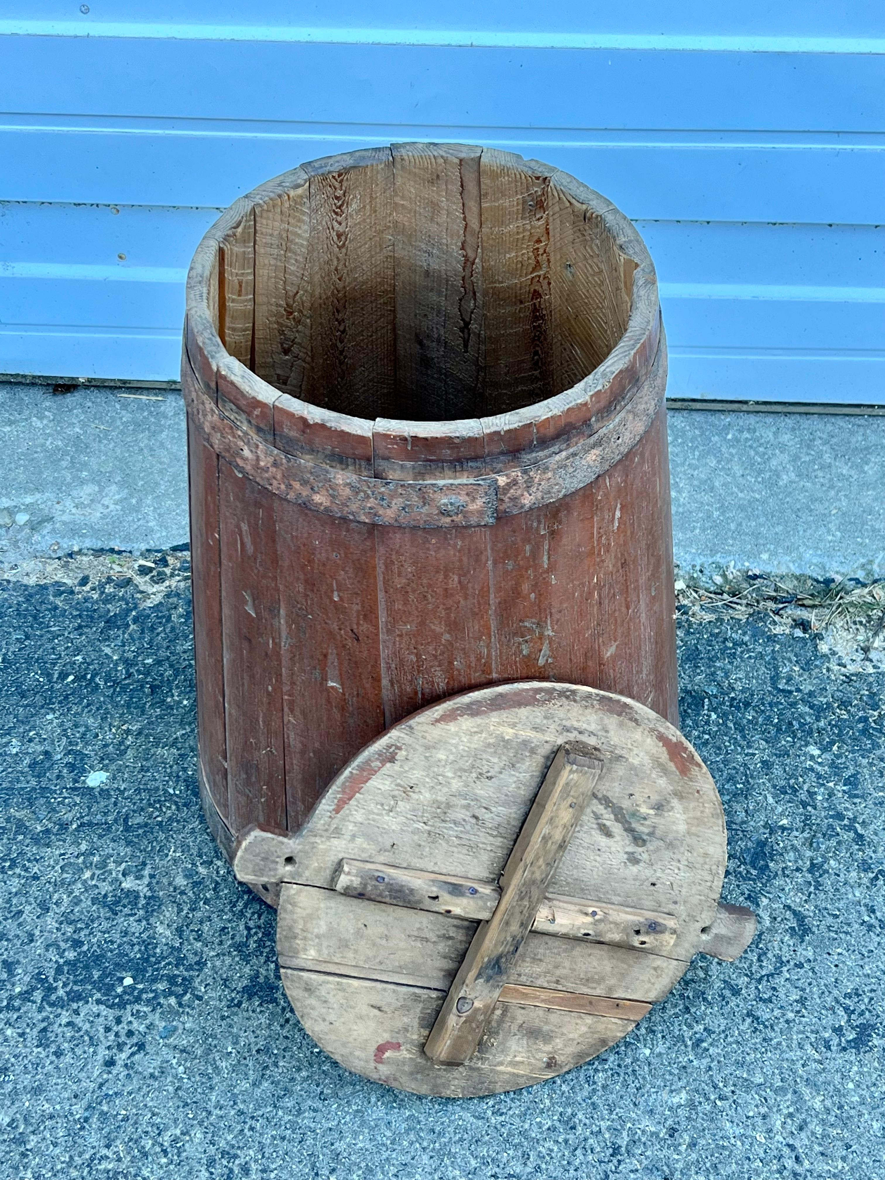 North American Large 19th Century Slatted Bucket