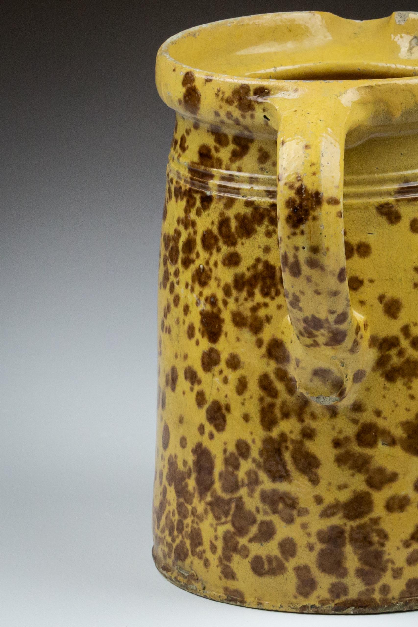 Stoneware Large 19th Century Slipware Jug For Sale