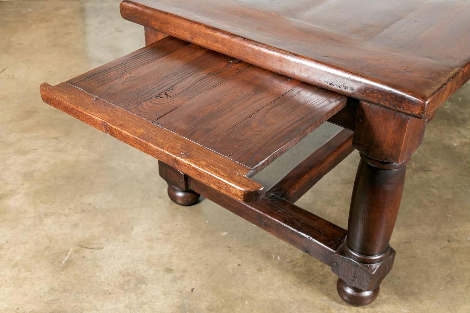 Large 19th Century Solid Chestnut Louis Philippe Farm House Dining Table 6