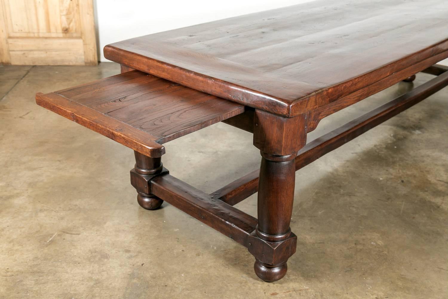 Large 19th Century Solid Chestnut Louis Philippe Farm House Dining Table 7