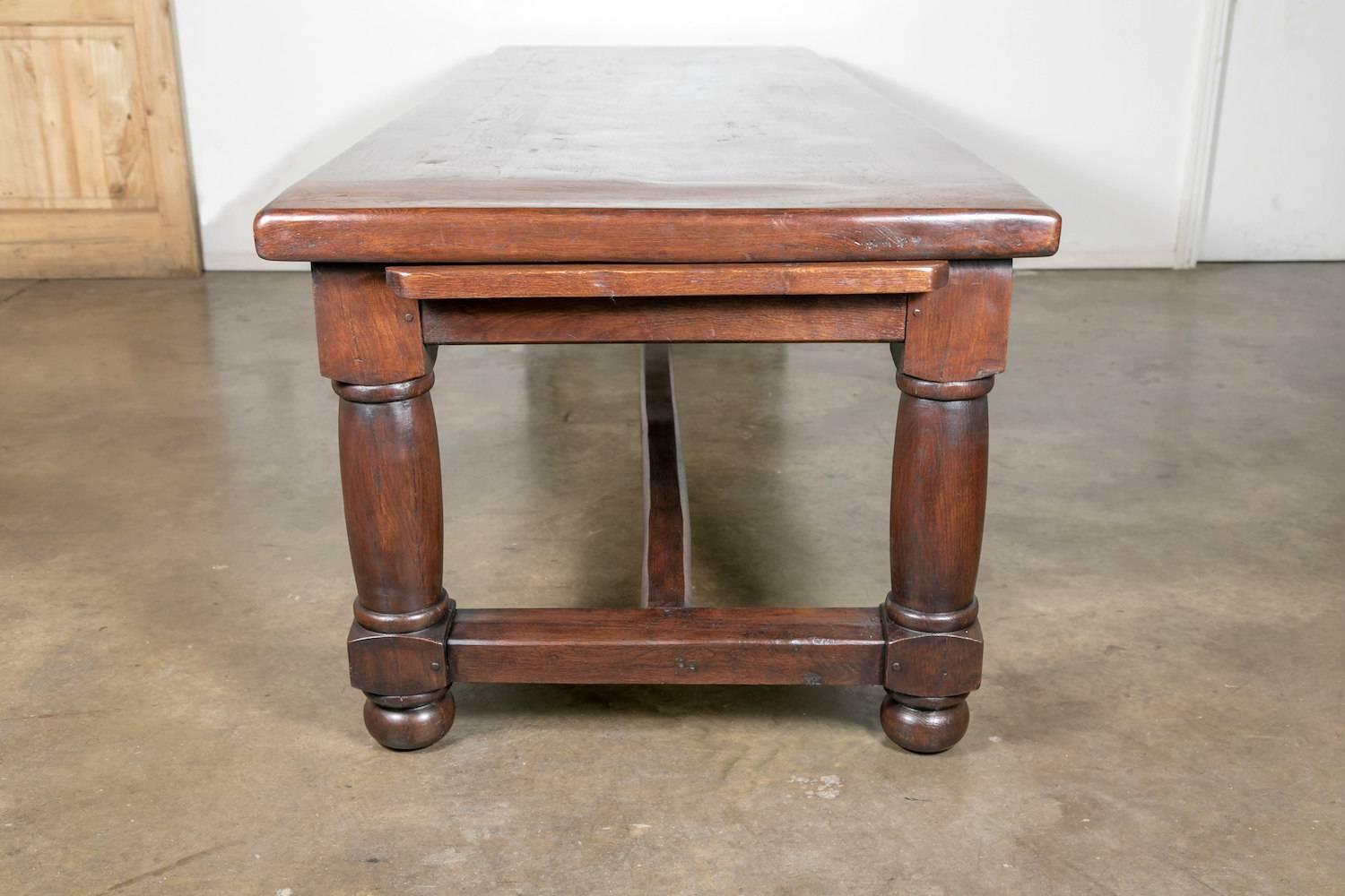 Large 19th Century Solid Chestnut Louis Philippe Farm House Dining Table 10