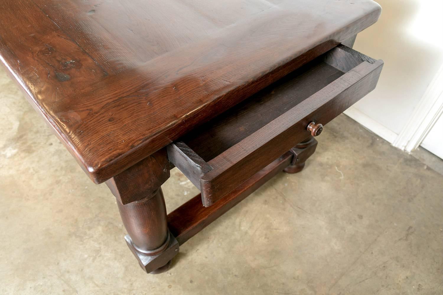 Large 19th Century Solid Chestnut Louis Philippe Farm House Dining Table 4