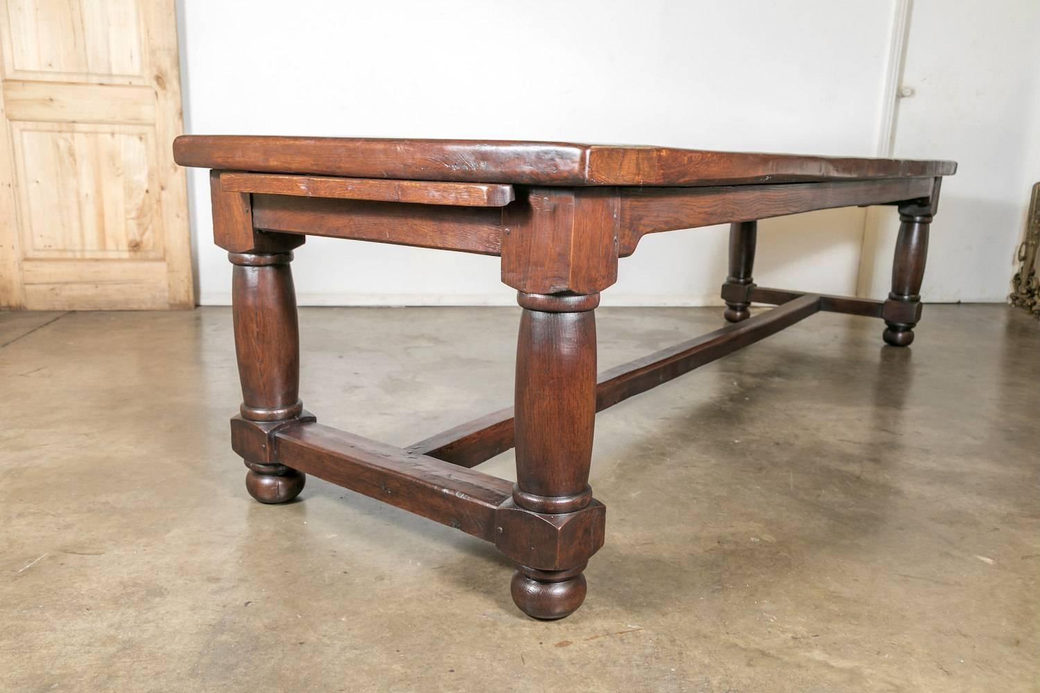 Large 19th Century Solid Chestnut Louis Philippe Farm House Dining Table 5