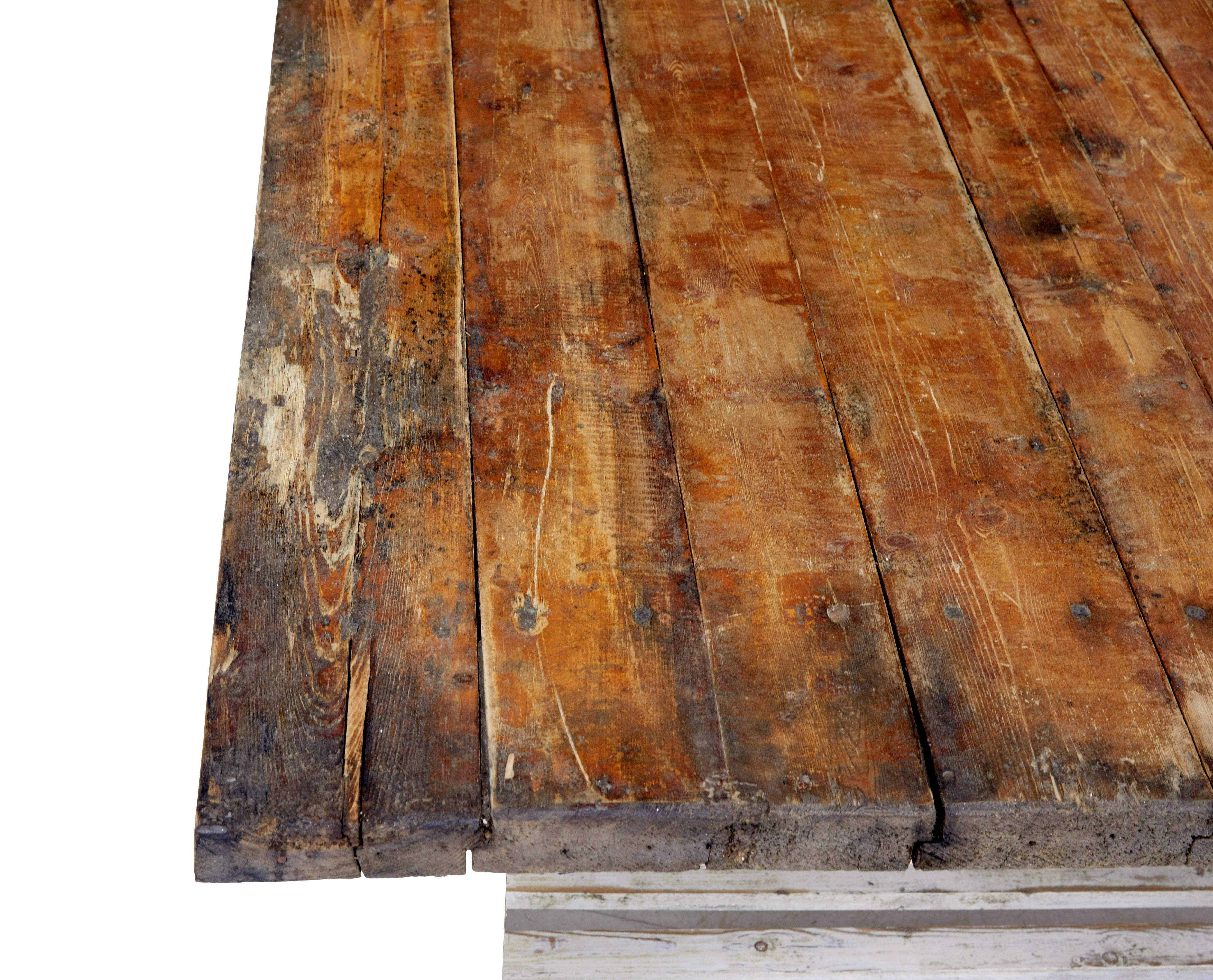 Large 19th century solid pine Scandinavian work table For Sale 2
