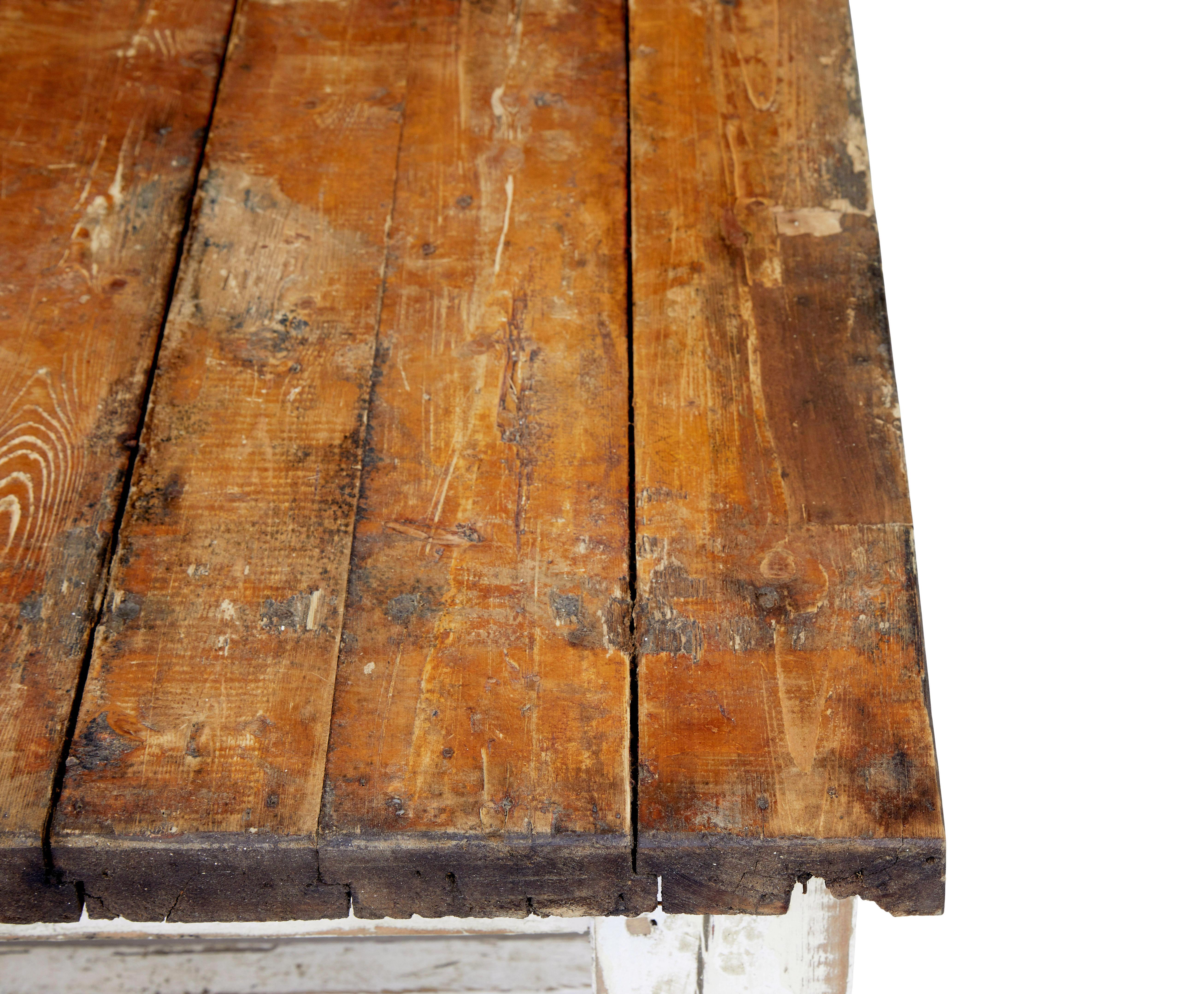 Large 19th century solid pine Scandinavian work table For Sale 5