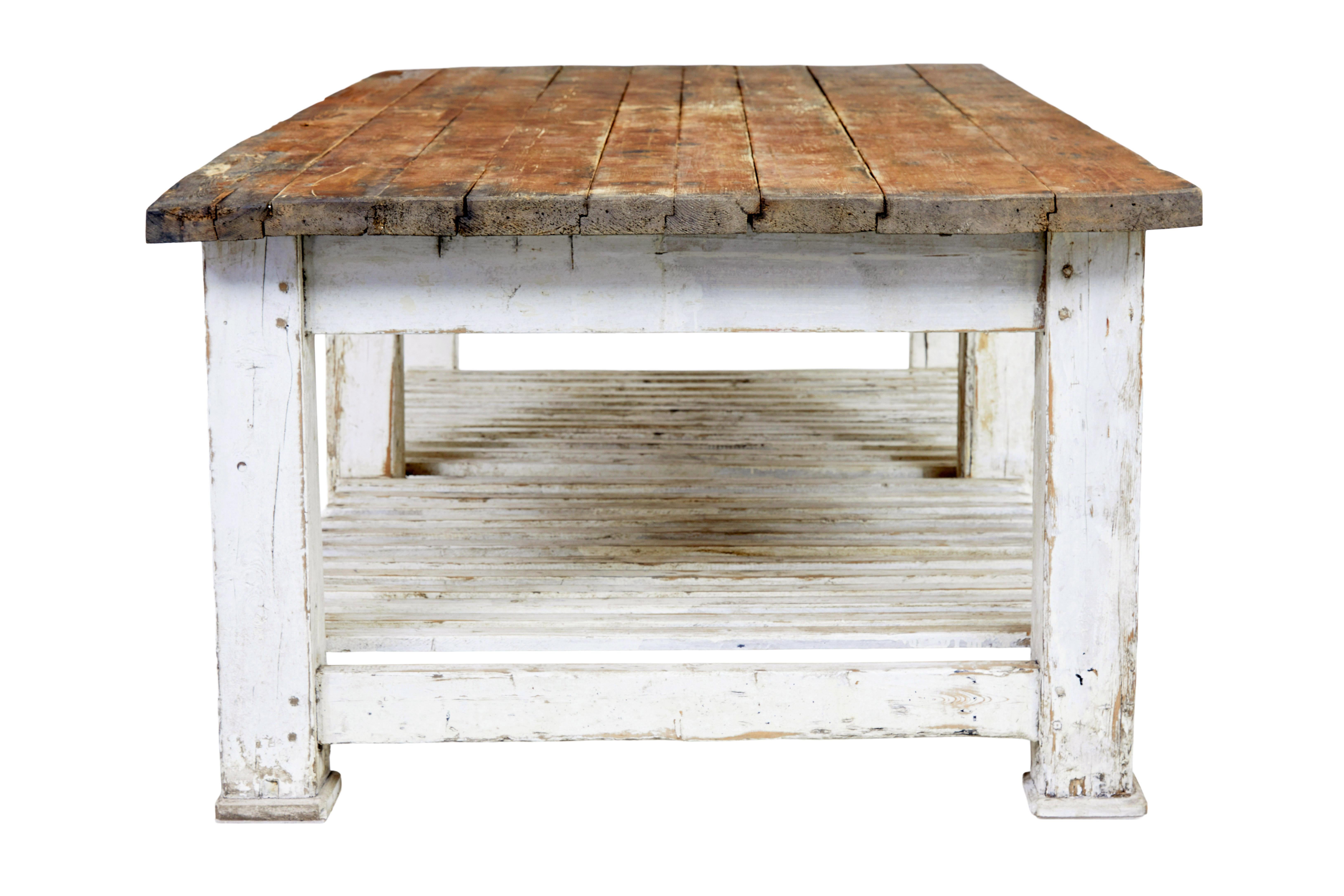 Swedish Large 19th century solid pine Scandinavian work table For Sale