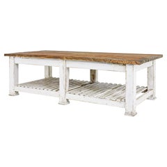 Large 19th century solid pine Scandinavian work table