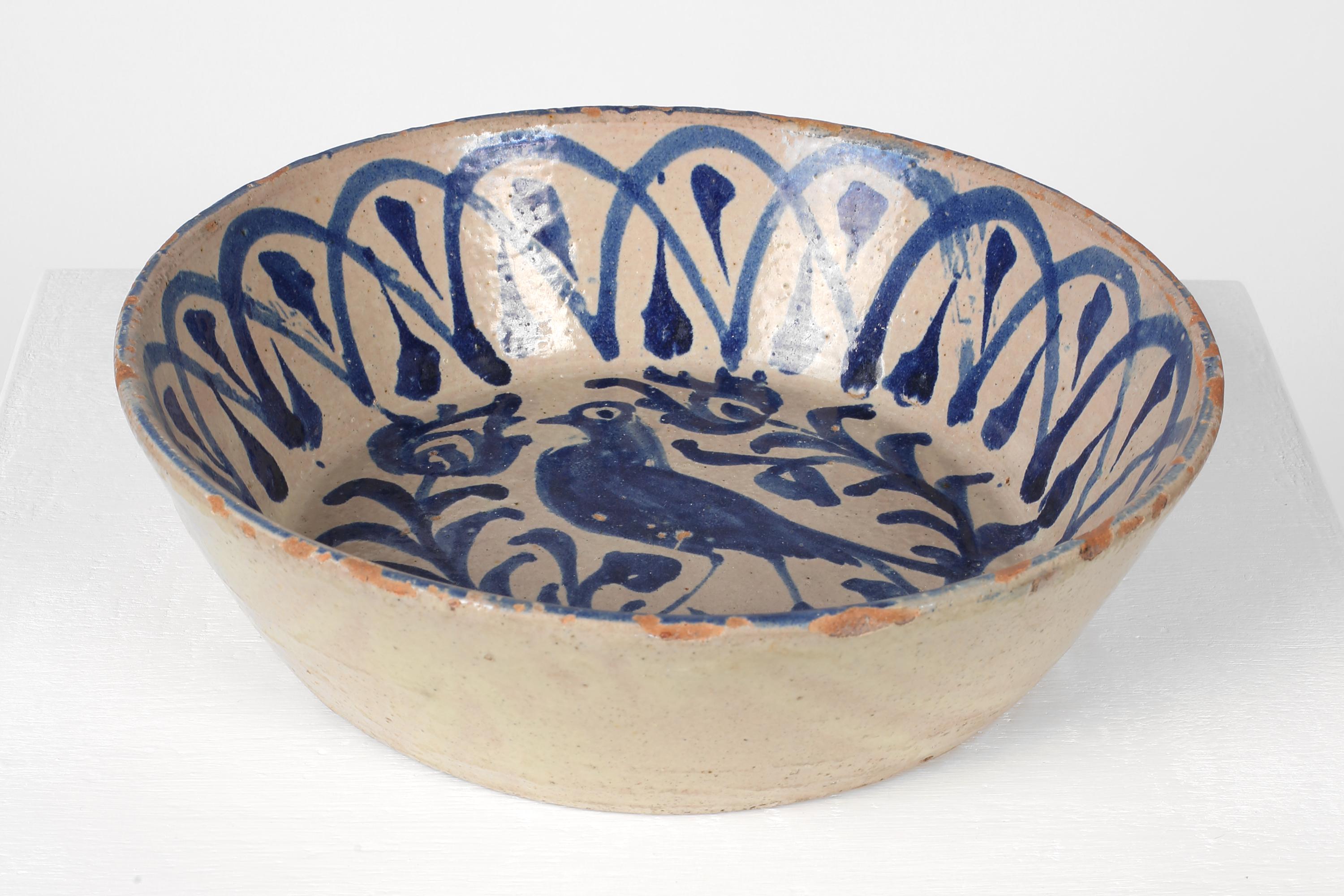 Large 19th Century Spanish Fajalauza Earthenware Bowl #4 In Good Condition In London, GB