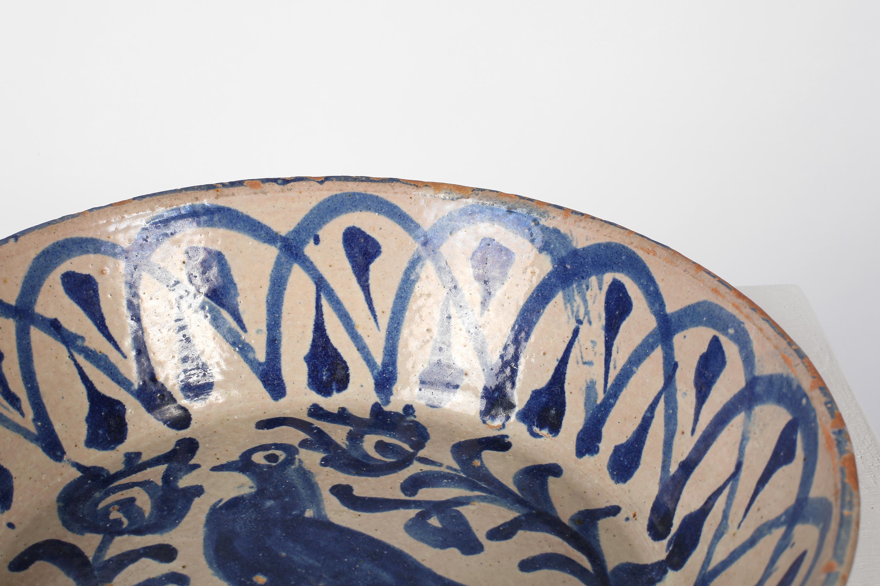 Large 19th Century Spanish Fajalauza Earthenware Bowl #4 1