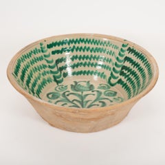Large 19th-Century Spanish Fajalauza Lebrillo, Granada (28″ Diameter)