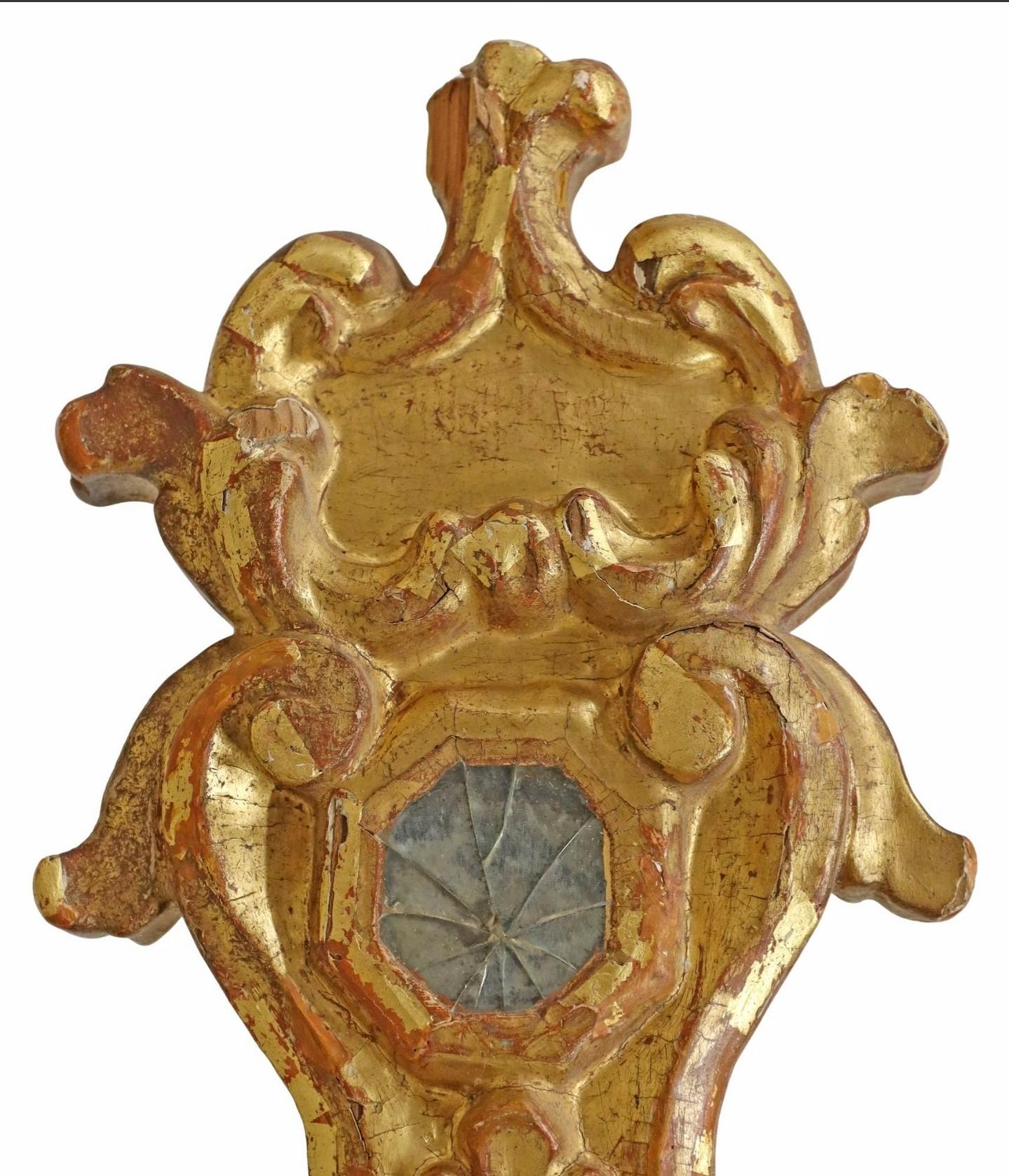 Large 19th Century Spanish Giltwood Religious Church Processional Altar Cross In Good Condition In Forney, TX