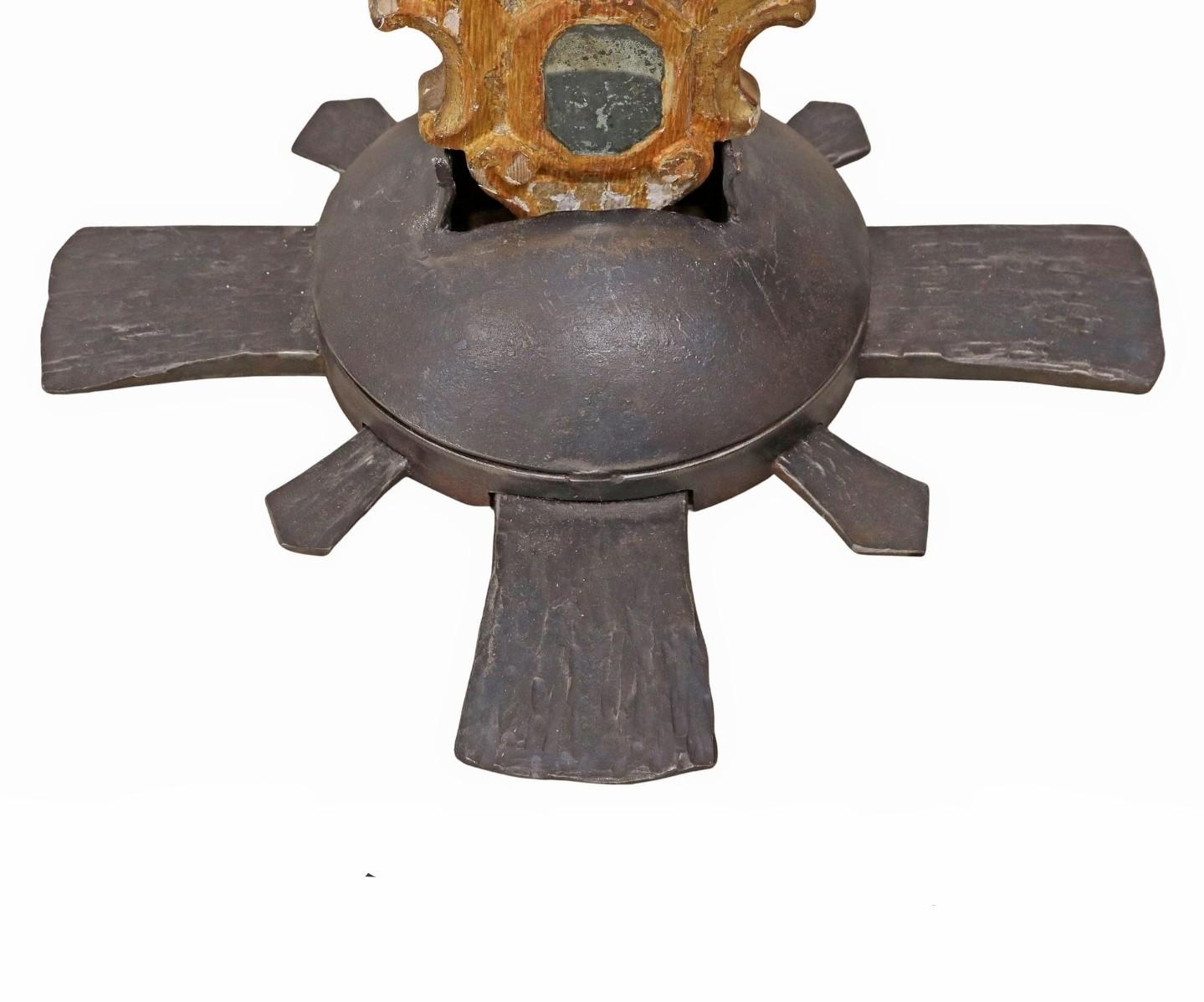 Large 19th Century Spanish Giltwood Religious Church Processional Altar Cross 1