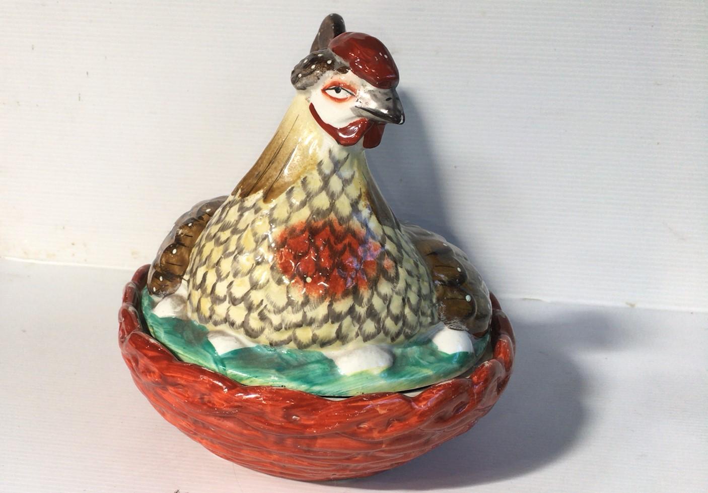 Victorian Large 19th Century Staffordshire Hen on Nest Tureen