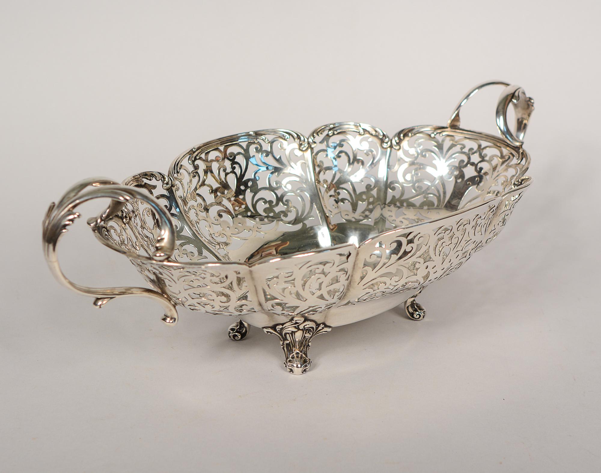 American Large 19th Century Sterling Basket by Howard Sterling Company For Sale