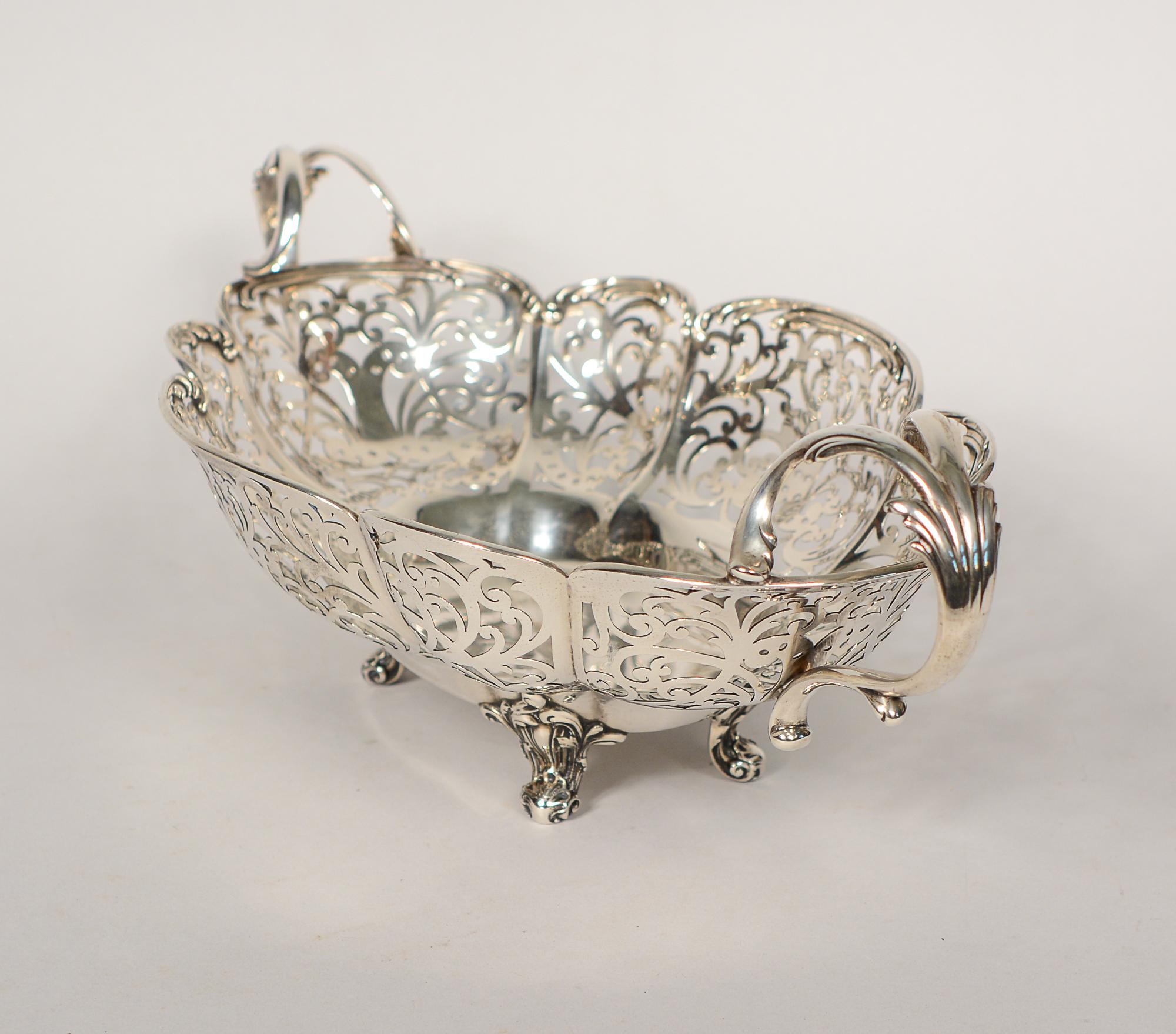 Large 19th Century Sterling Basket by Howard Sterling Company In Good Condition For Sale In San Mateo, CA
