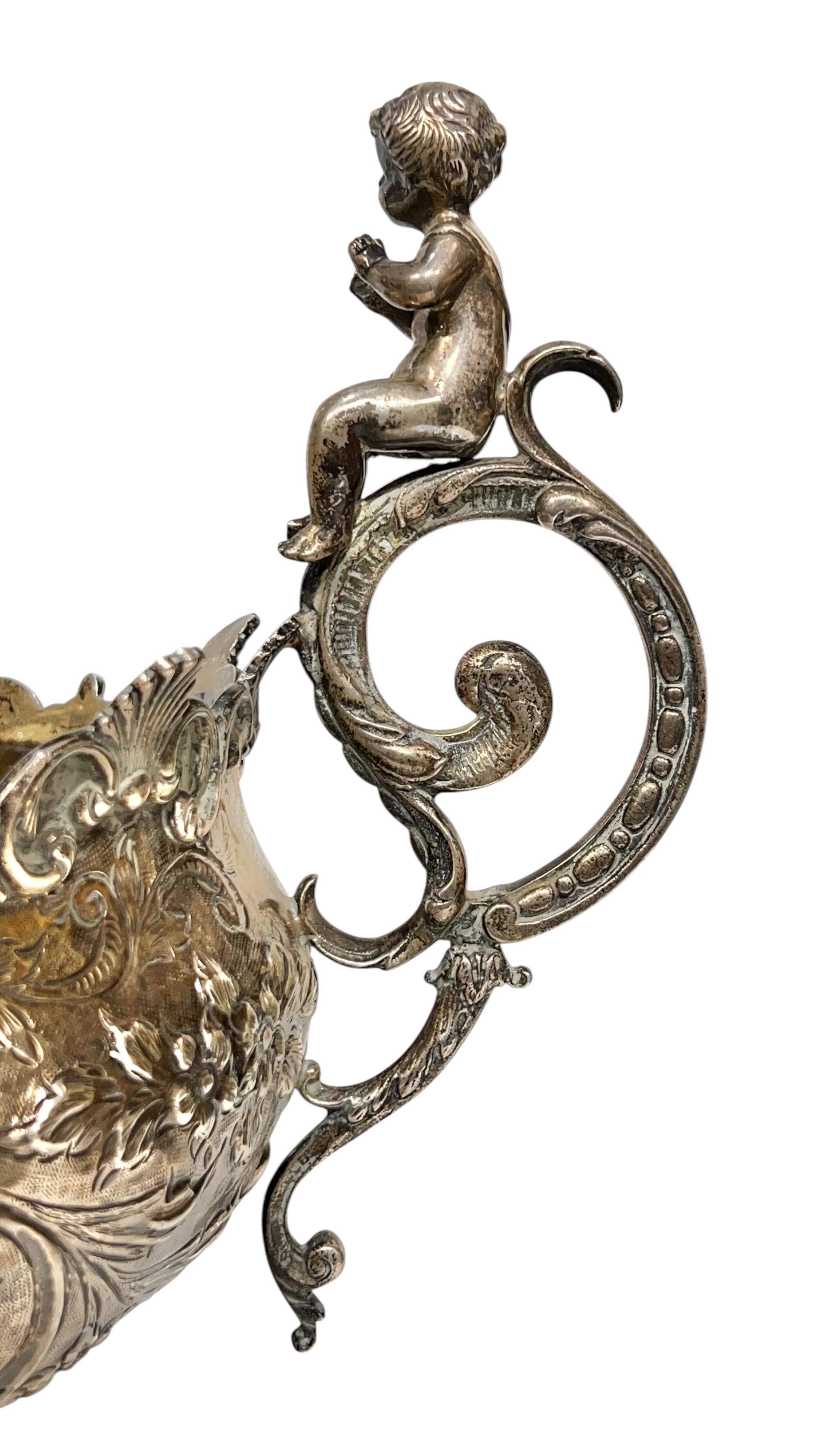 Large 19th Century Sterling Silver Neoclassical Centerpiece Bowl or Jardiniere In Good Condition For Sale In New York, NY