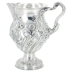 Large 19th Century Sterling Silver Serving Water Pitcher / Victorian Style