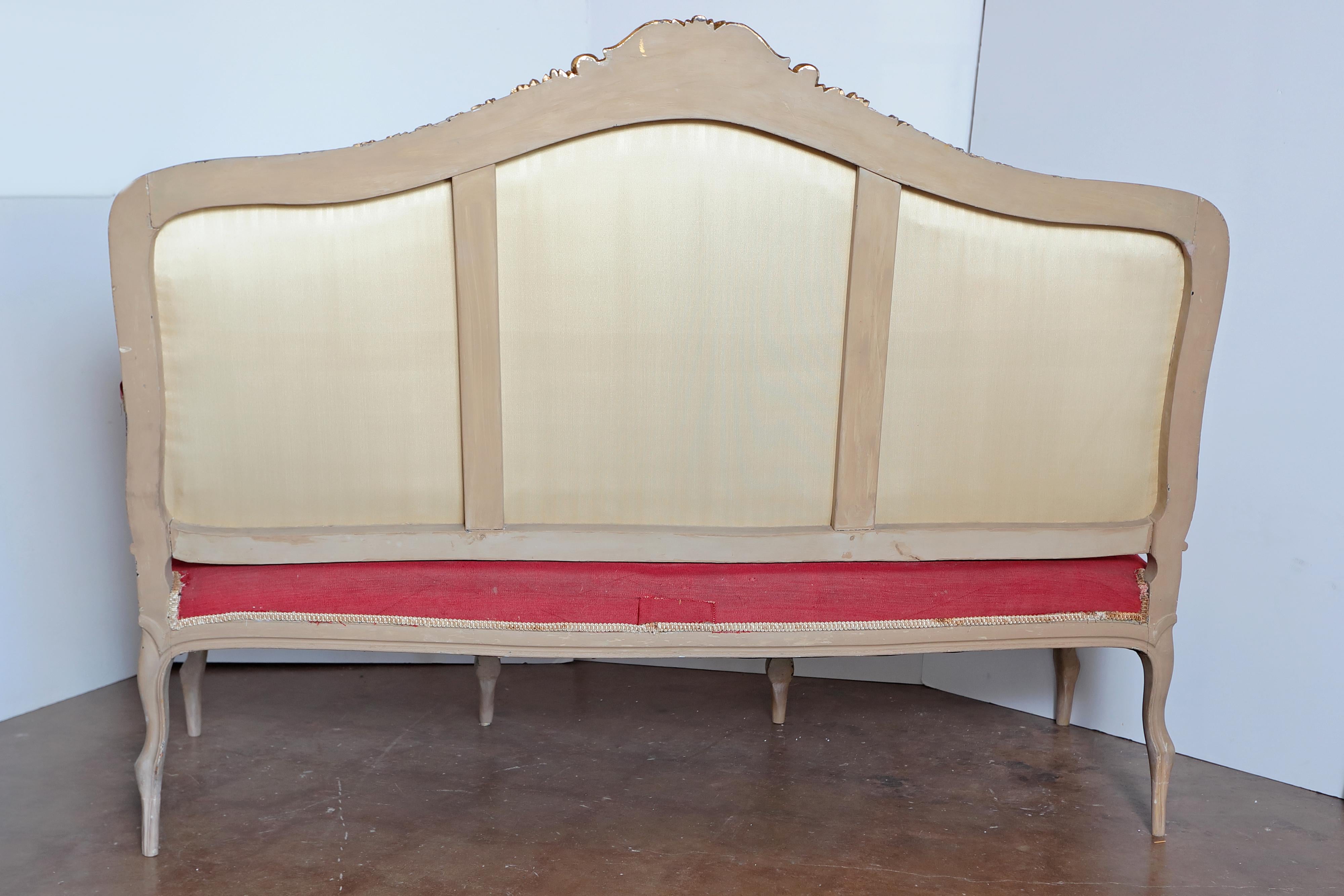 Tapisserie Grande suite de chaises et banquette en tapisserie d'Aubusson de style Louis XV du 19ème siècle en vente