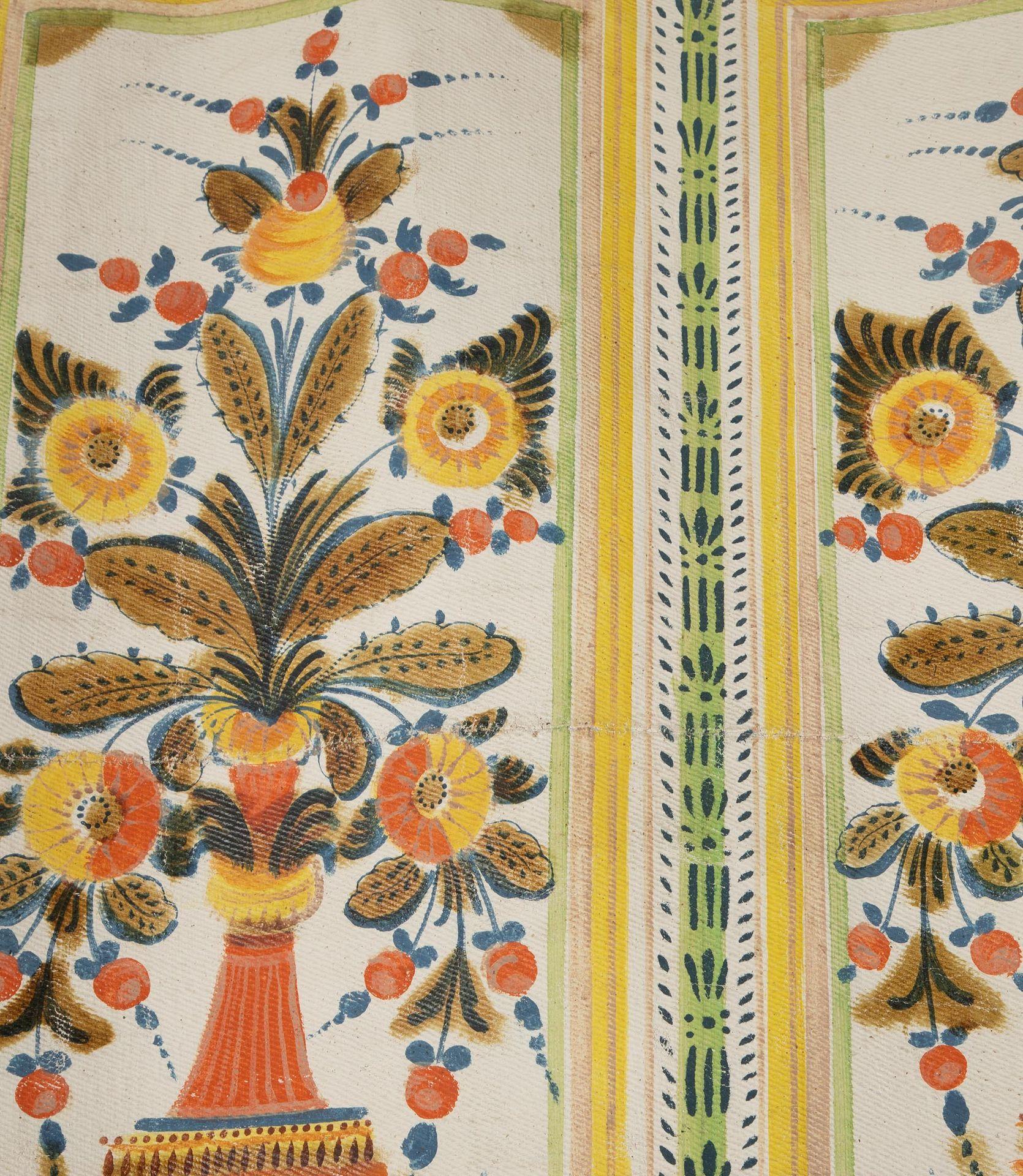 Gran colgante de tela de arte popular del siglo XIX procedente de Dalarna, Suecia.
Representa urnas con flores, colores fabulosos.
Una gran pieza decorativa que embellece una habitación.
Alrededor de 1820.