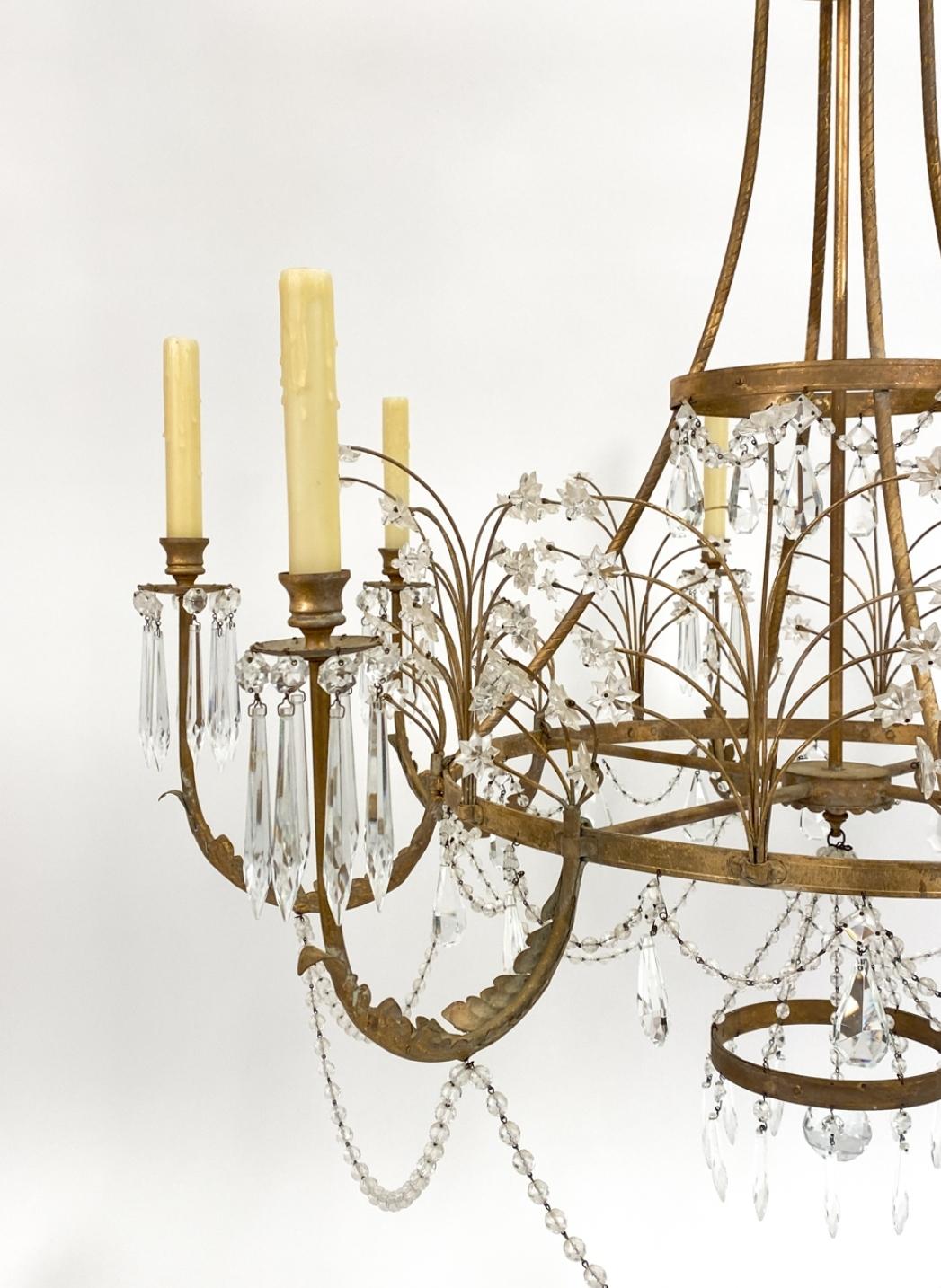 Large 19th Century Swedish Style Crystal Chandelier by Niermann Weeks 3