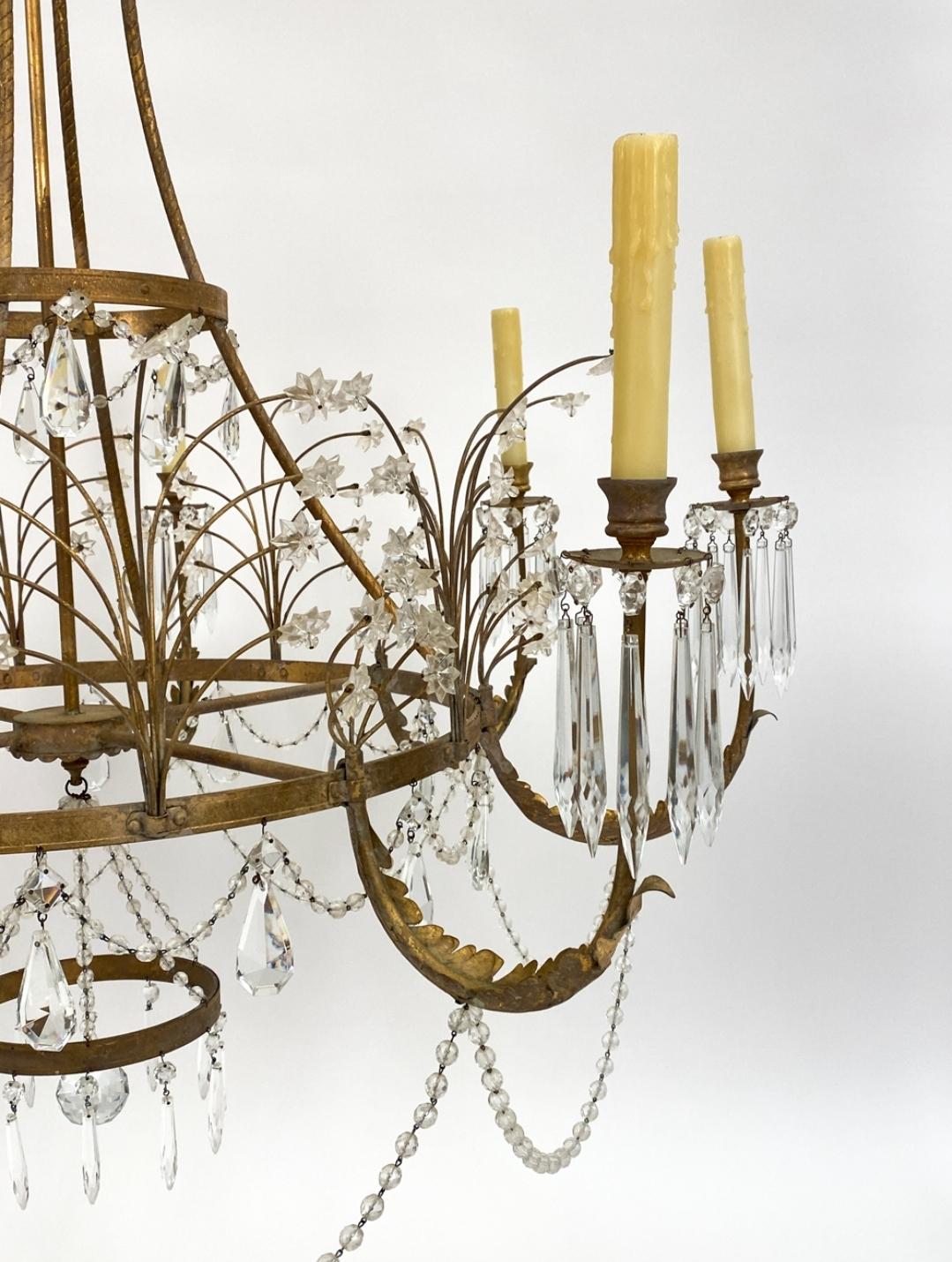 Large 19th Century Swedish Style Crystal Chandelier by Niermann Weeks 6