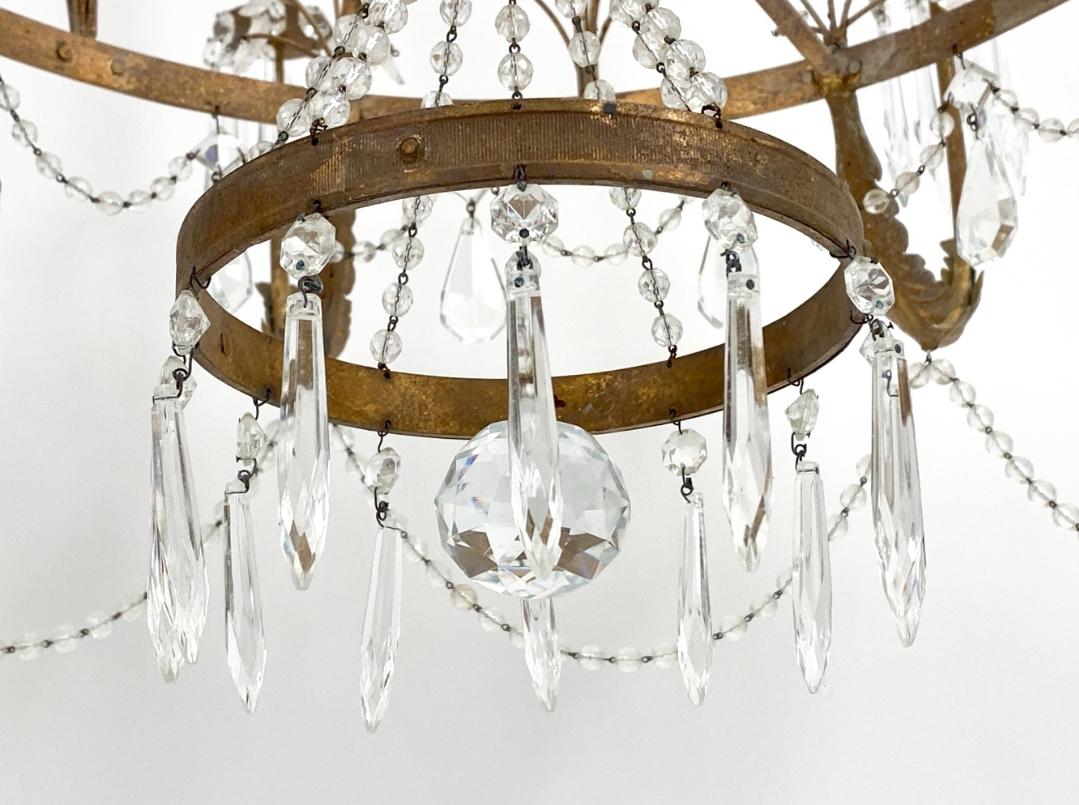 Neoclassical Revival Large 19th Century Swedish Style Crystal Chandelier by Niermann Weeks
