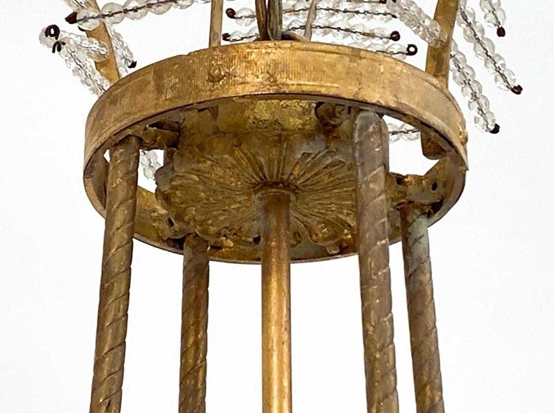 Large 19th Century Swedish Style Crystal Chandelier by Niermann Weeks In Excellent Condition In Hudson, NY