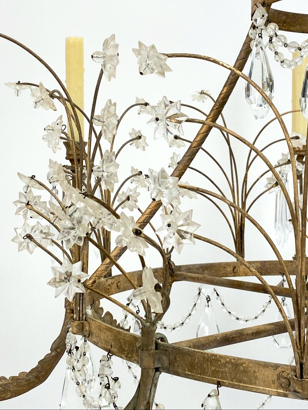 Large 19th Century Swedish Style Crystal Chandelier by Niermann Weeks 1