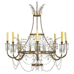 Large 19th Century Swedish Style Crystal Chandelier by Niermann Weeks