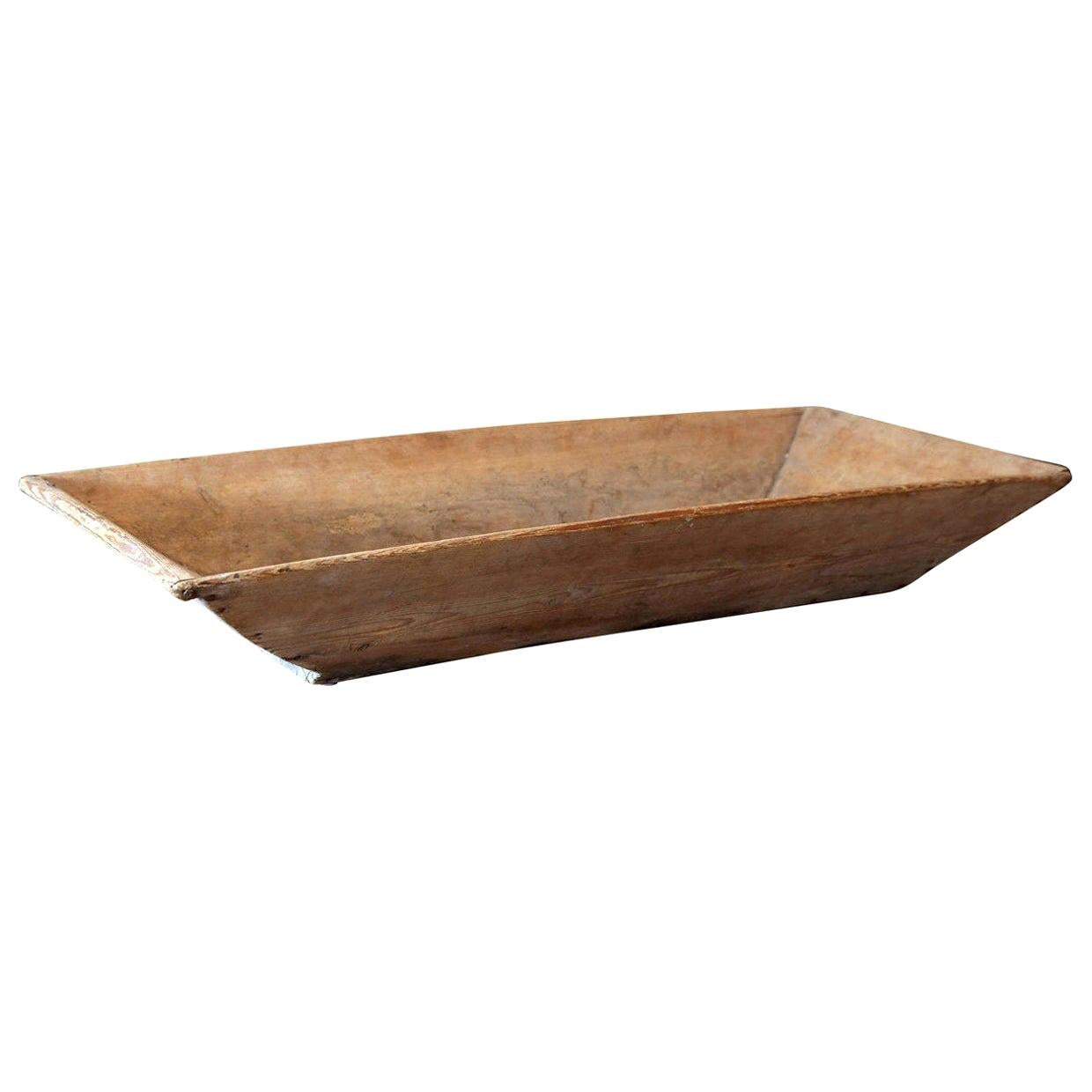 Large 19th Century Swedish Wooden Trencher Bowl For Sale