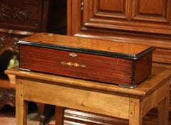 Large 19th Century Swiss Inlaid Walnut Cylinder Zither Music Box with 12 Songs