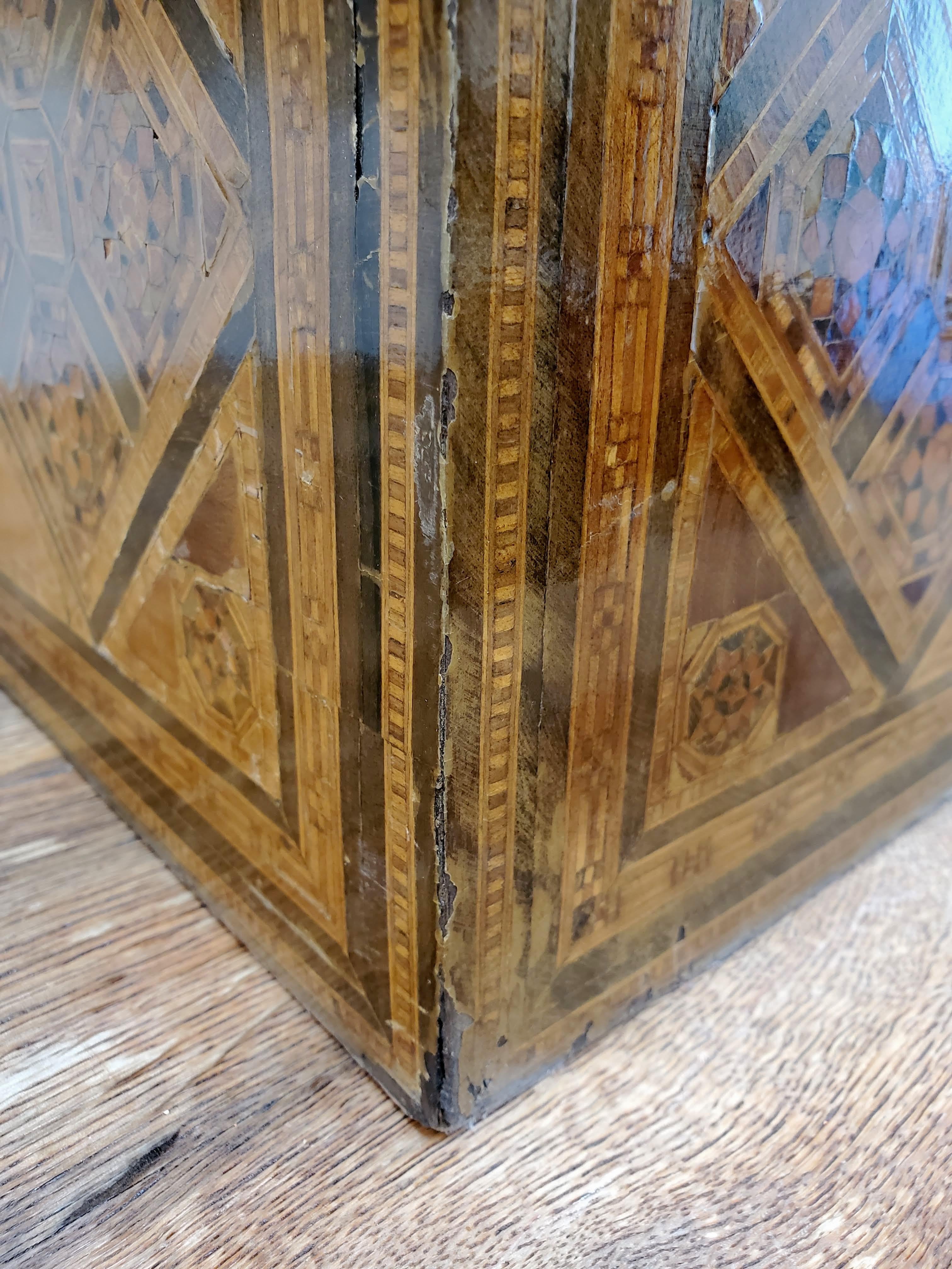Large 19th Century Syrian Domed Box Inlaid with Exotic Woods & Mother of Pearl 5
