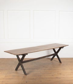 Grande table de taverne du 19ème siècle