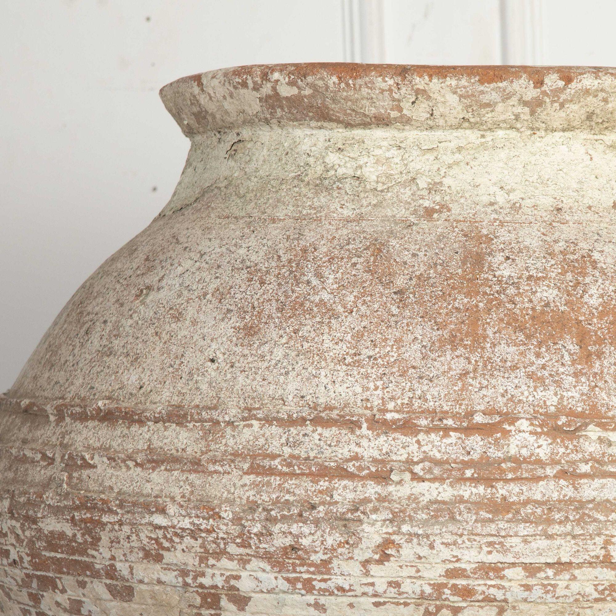 Turkish Large 19th Century Terracotta Pot on Stand For Sale