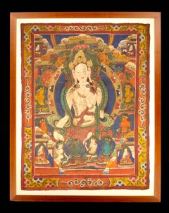 Large 19th Century Tibetan Thangka of White Tara
