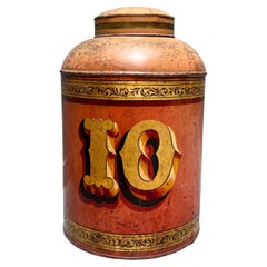 Large 19th Century Tole Painted Tea Canister Number 10