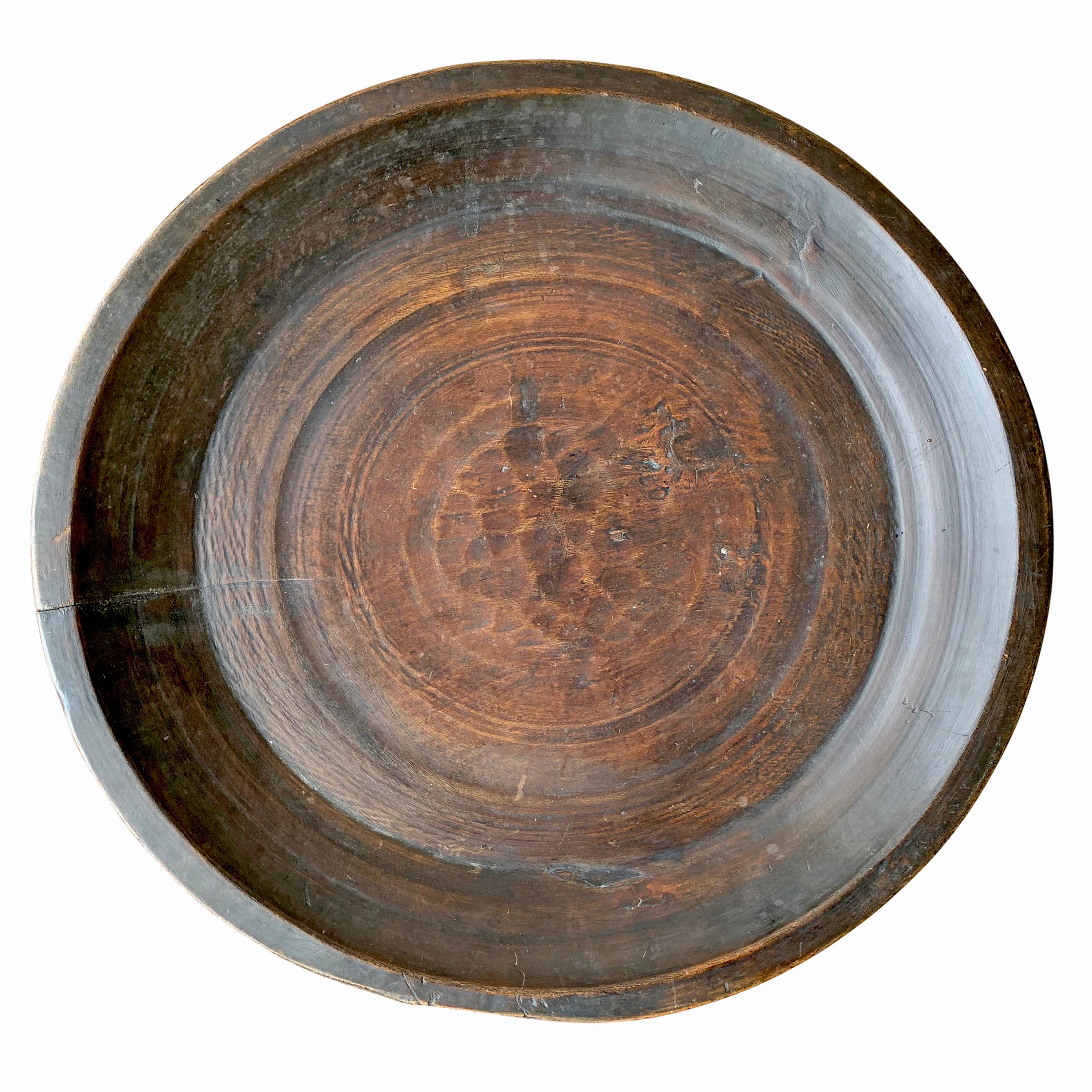 Large 19th Century Turned Wood Tray