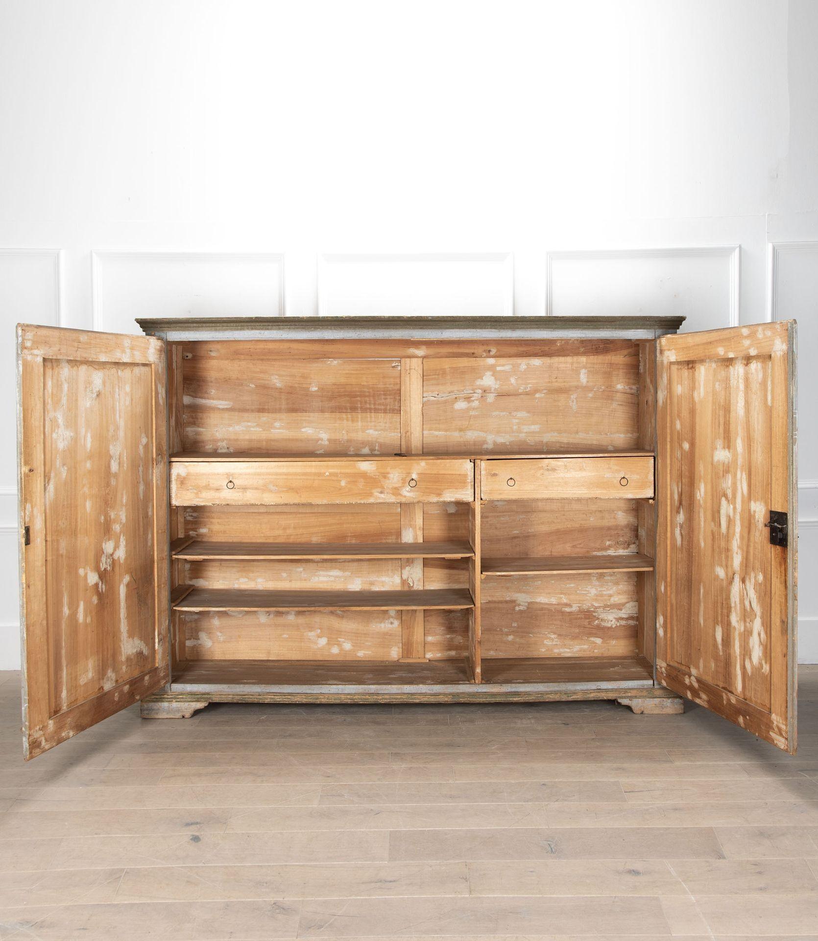 Italian Large 19th Century Tuscan Cupboard in Original Paint For Sale