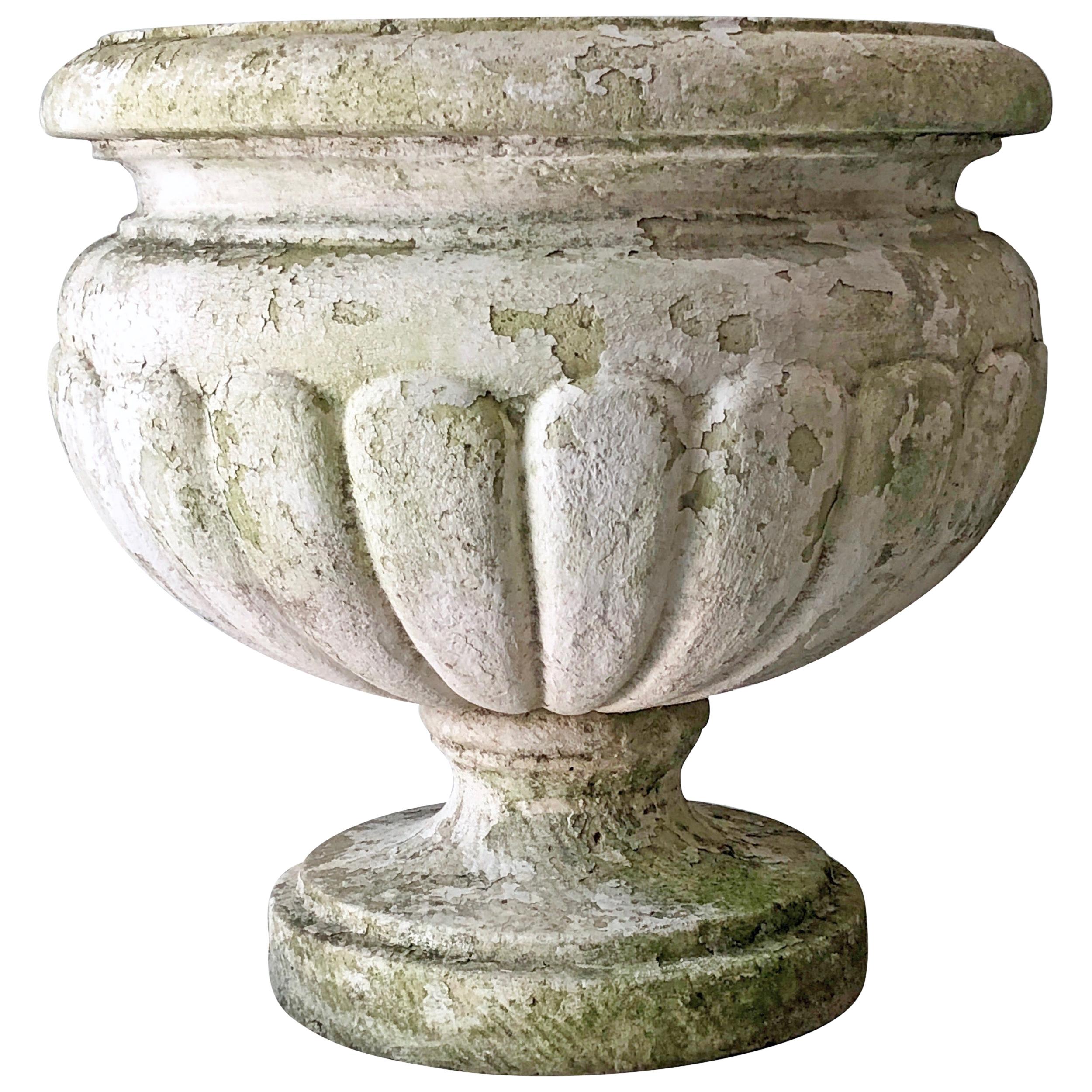 Large 19th Century Two-Piece Patinated and Weathered Stone Jardinière