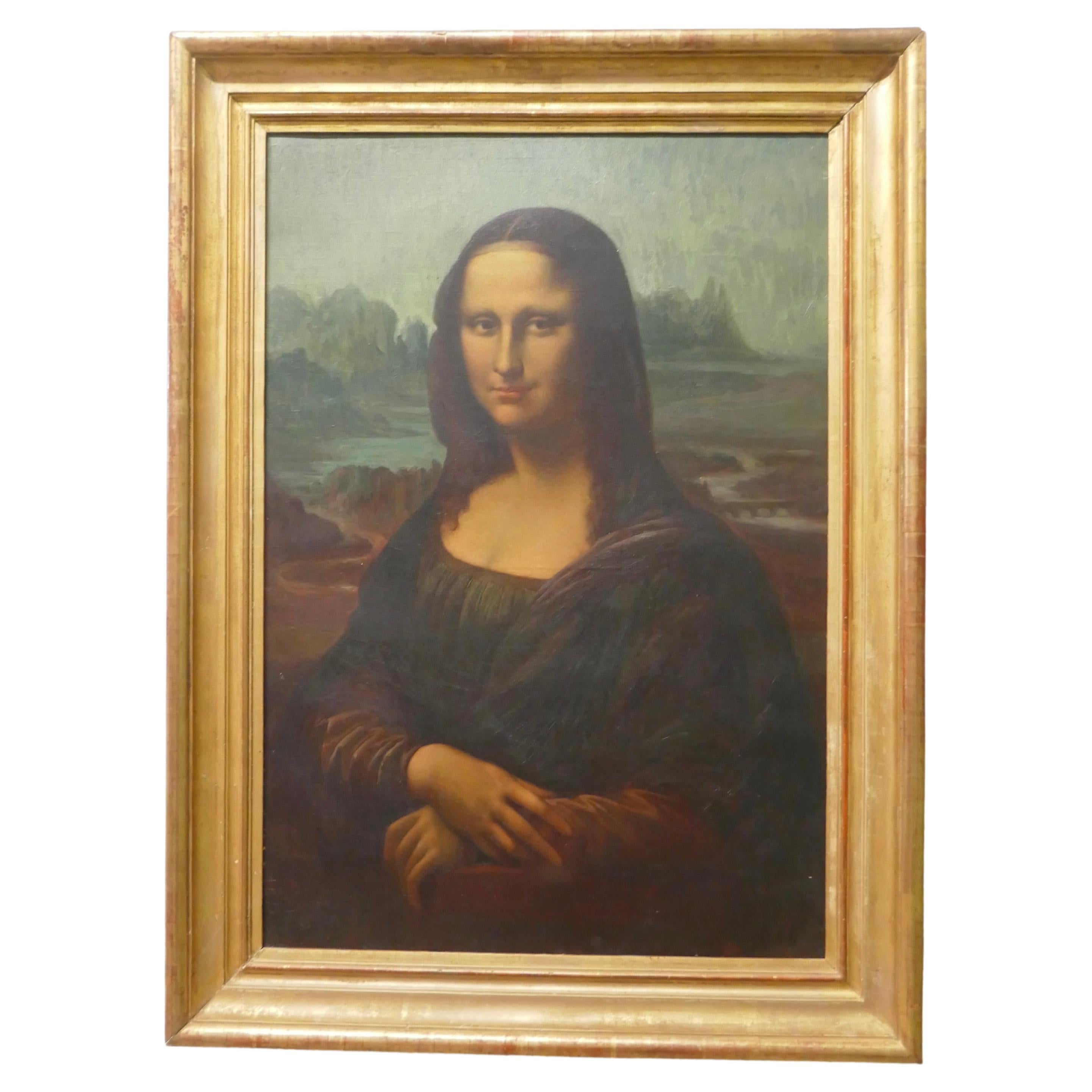 Grande peinture à l'huile française du 19ème siècle non signée, étude d'une femme italienne   