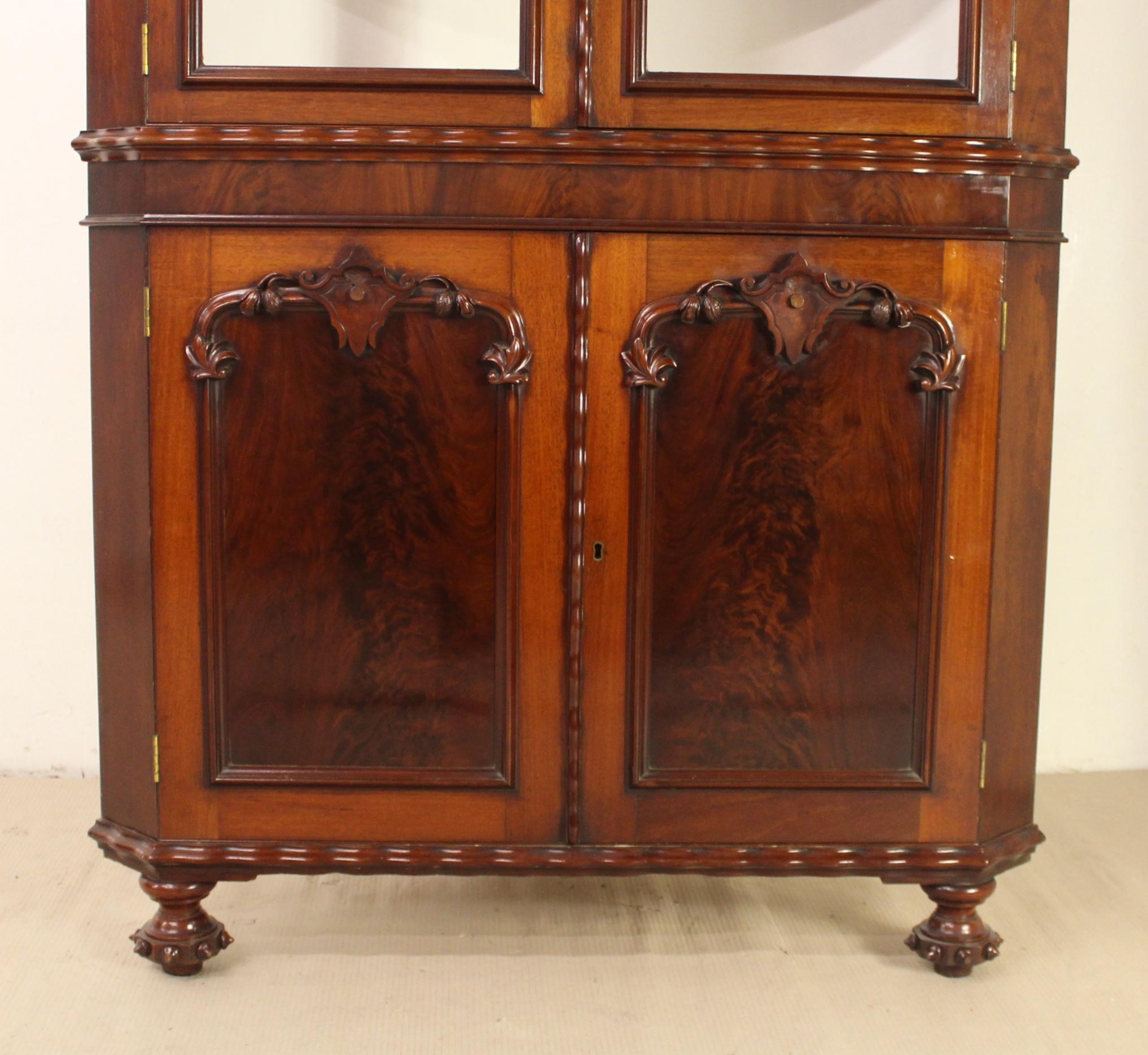 Large 19th Century Victorian Mahogany Corner Cabinet For Sale 3